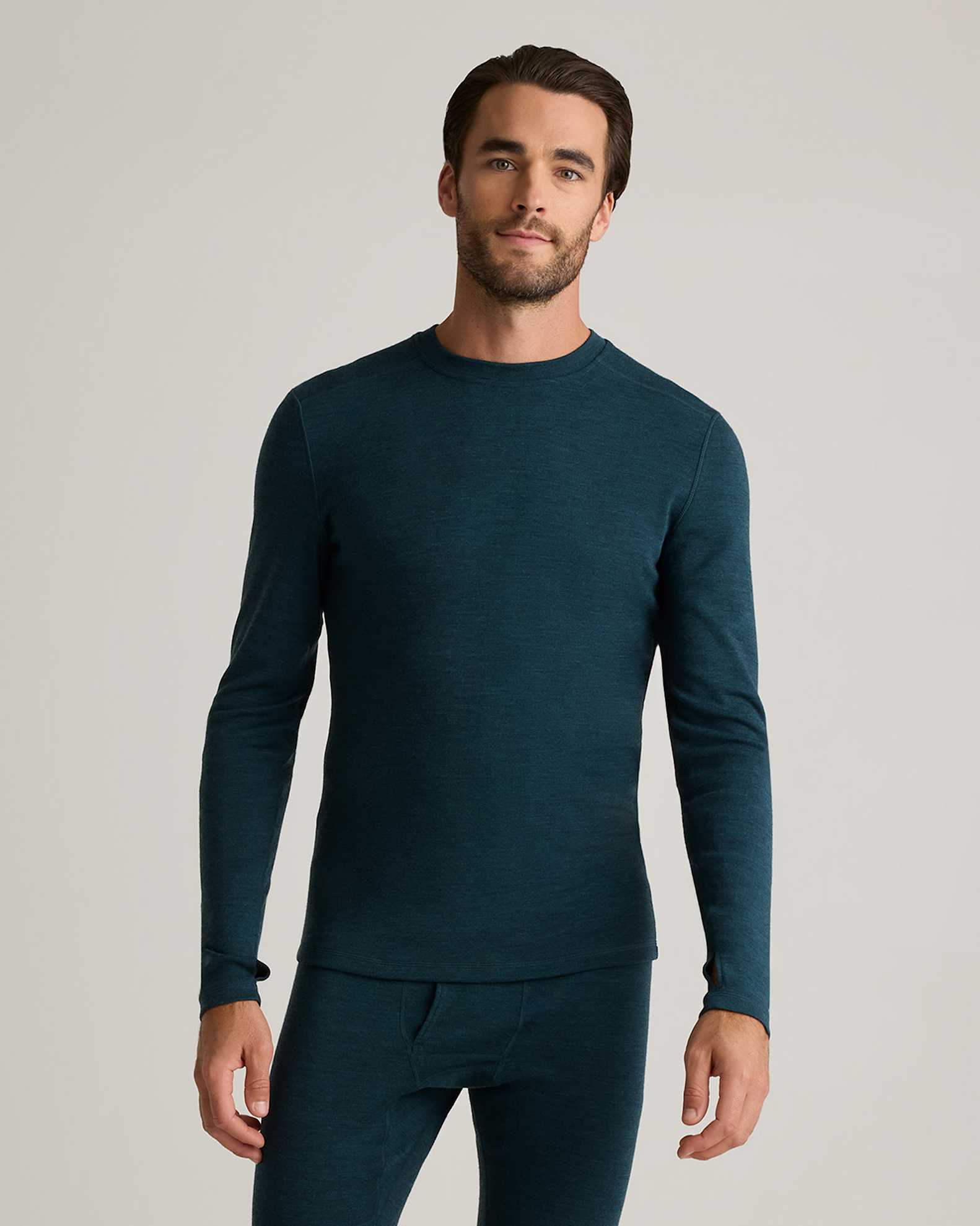 Men's Midweight L/S Crew With Moisture Wicking - Navy - CQ114CTPM1T Men's Midweight L/S Crew With Moisture Wicking - Navy - CQ114CTPM1T