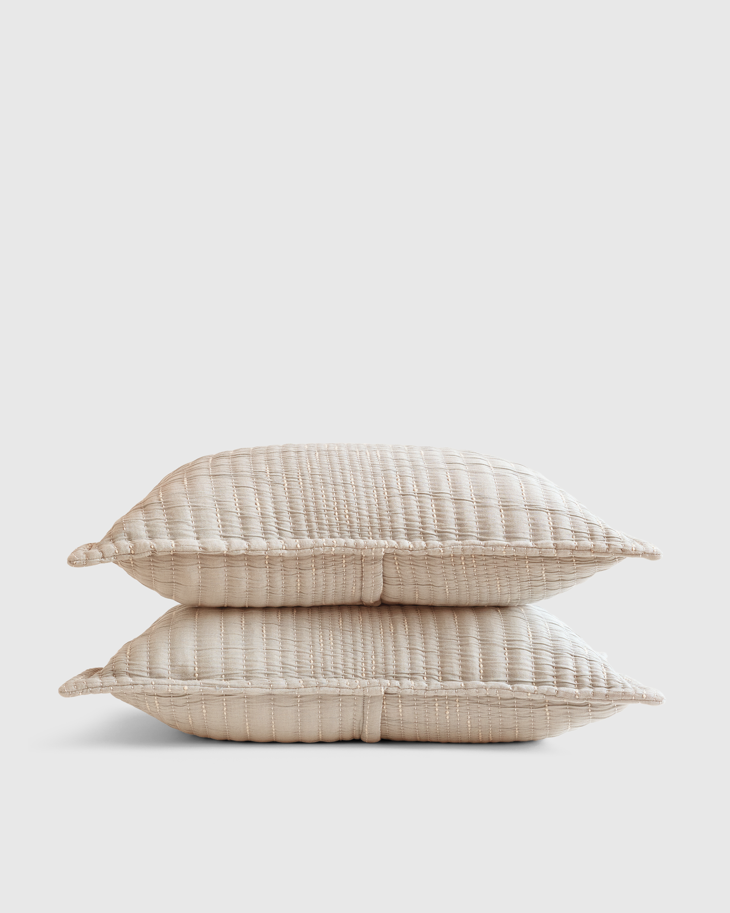 Sand Organic Cotton Channel Stitch Sham Set