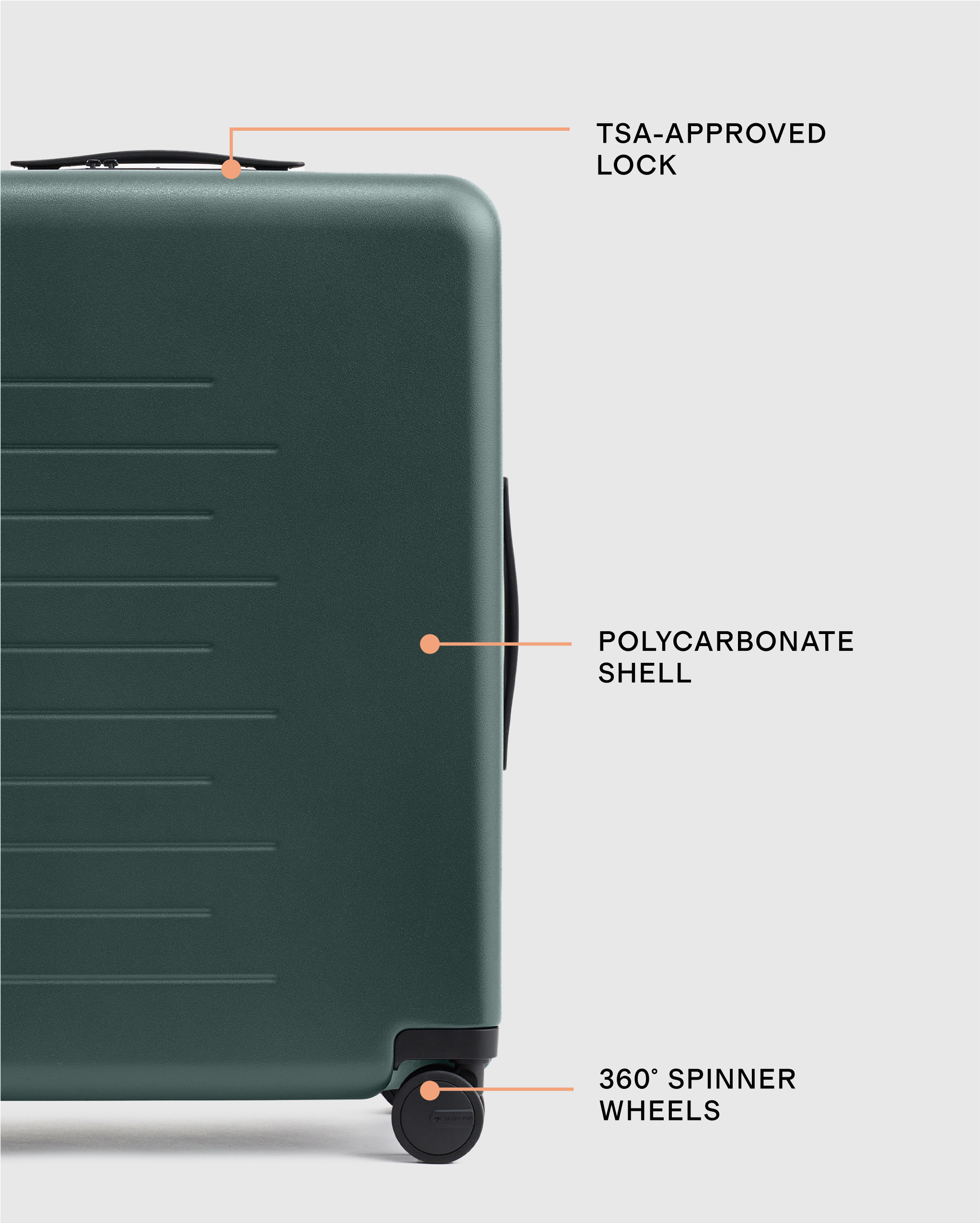 Medium Check-In Suitcase - Dark Green