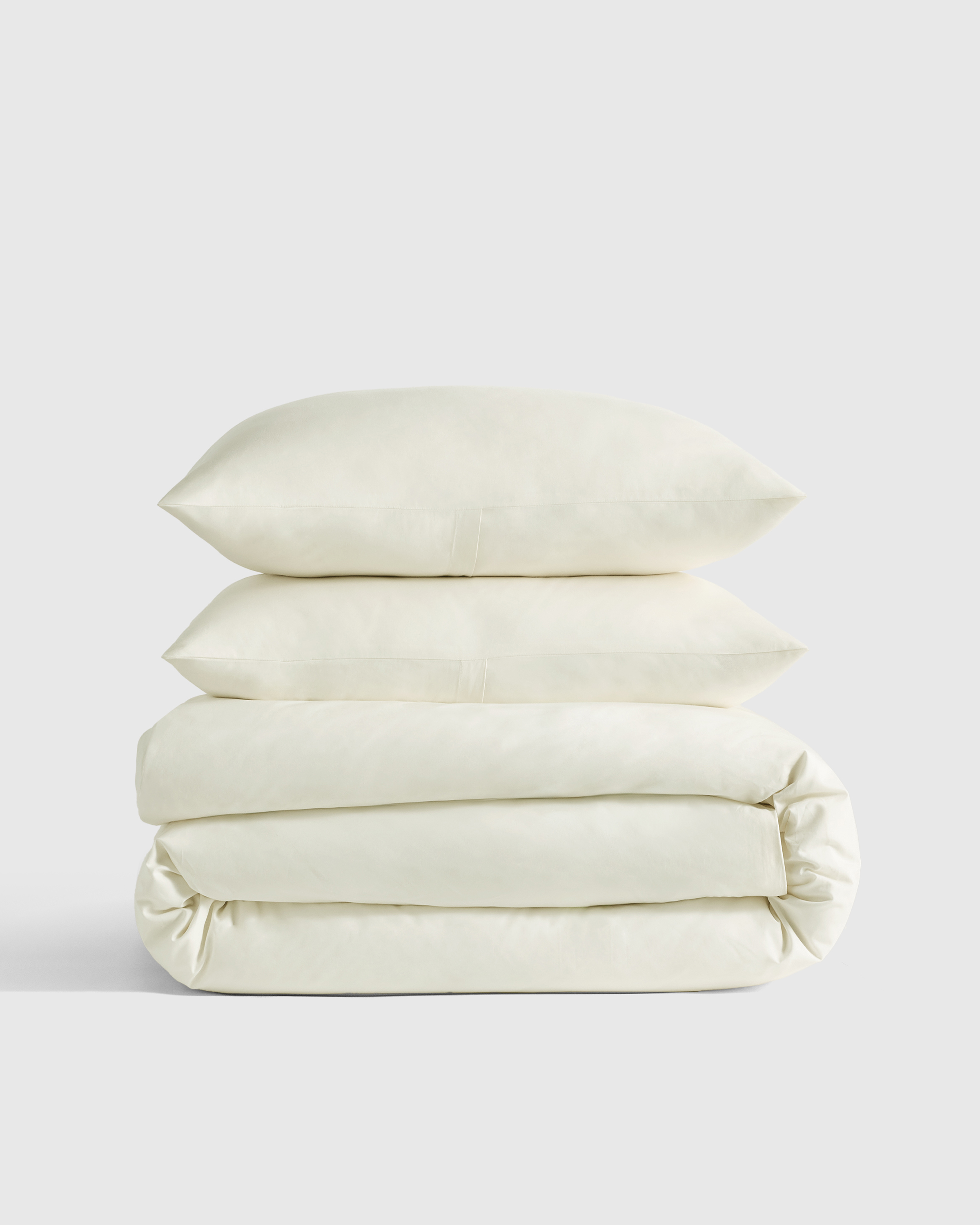 Ivory Classic Organic Percale Duvet Cover Set