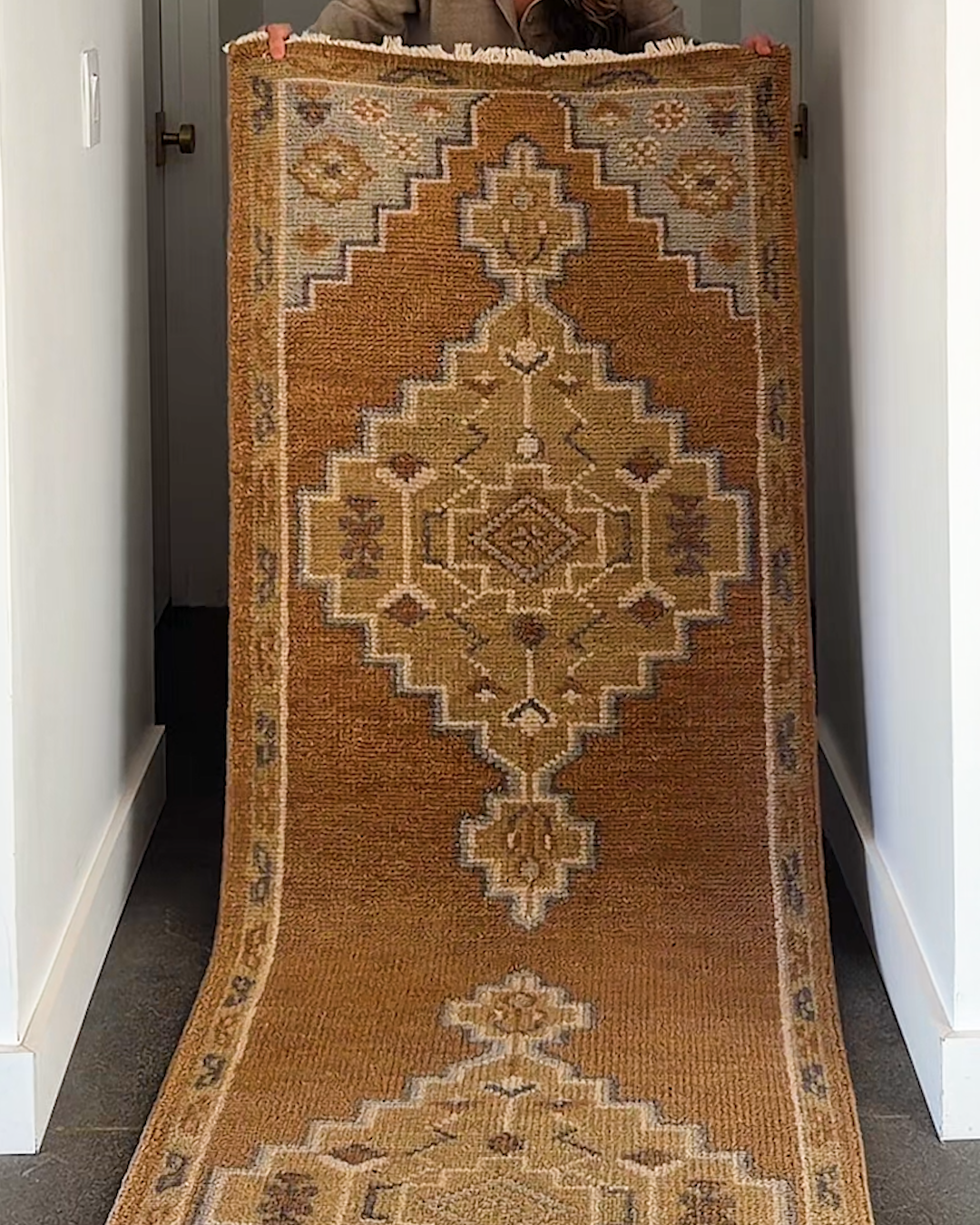 Chloe Hand-Knotted Wool Rug Cognac Vanea Meyer 4x5