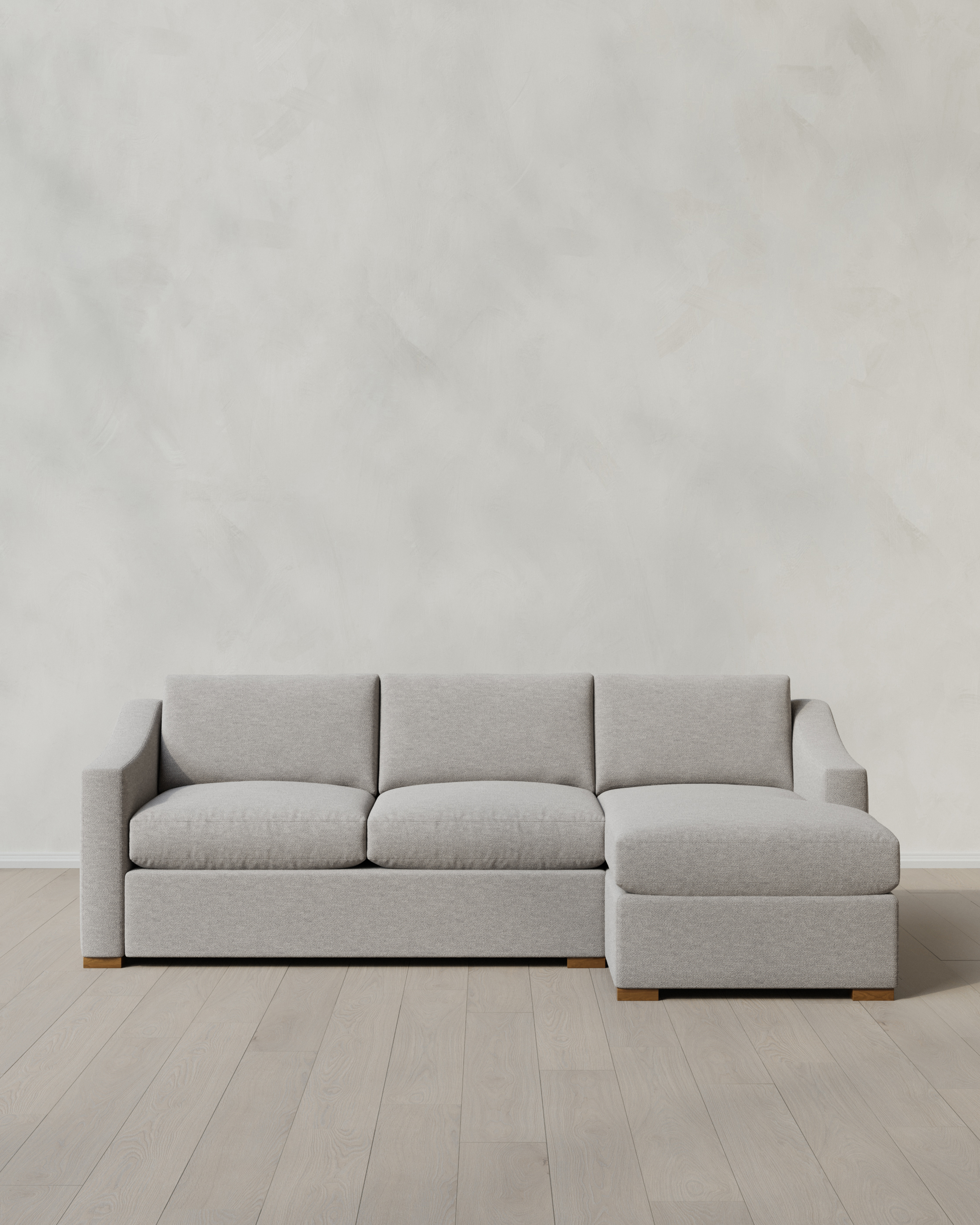 Hollis Slope Arm Chaise Sectional Right Arm 104in Performance Basketweave Fog