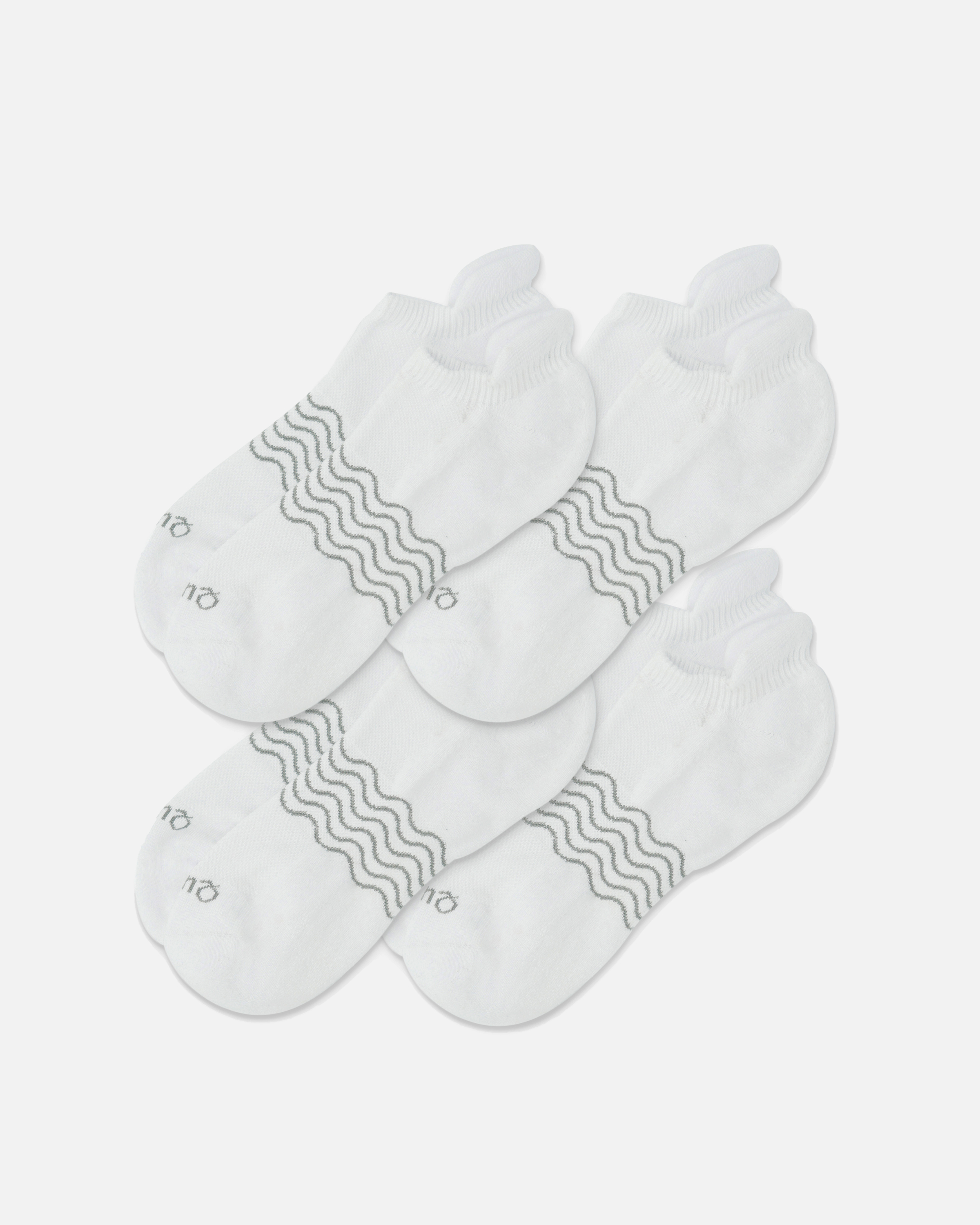 White Everyday Cotton Solid Ankle Socks (4-pack)