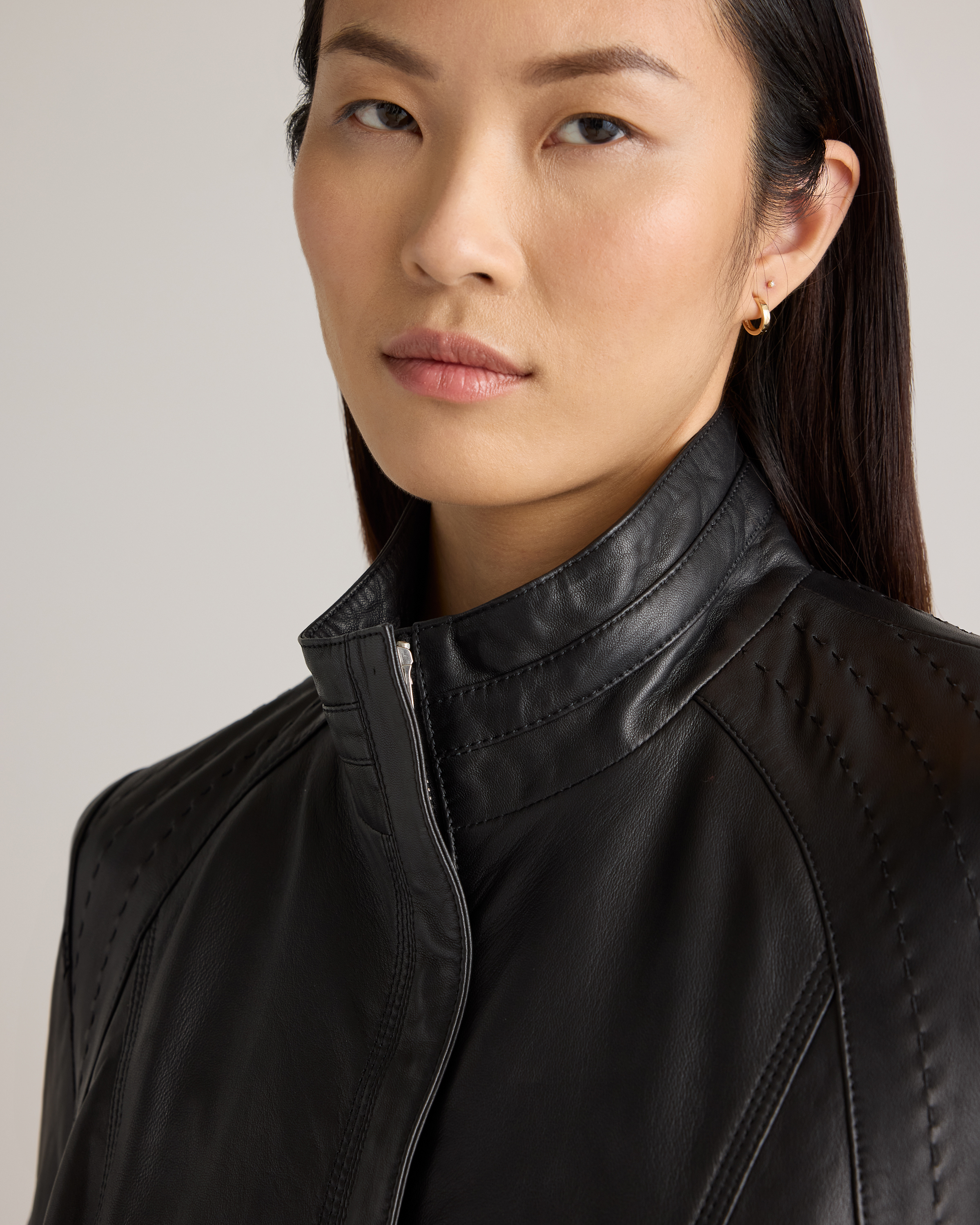 ジャケット・アウター stand neck leather cuff coat Men's Stand Collar Leather Jacket | Motorcycle Lightweight