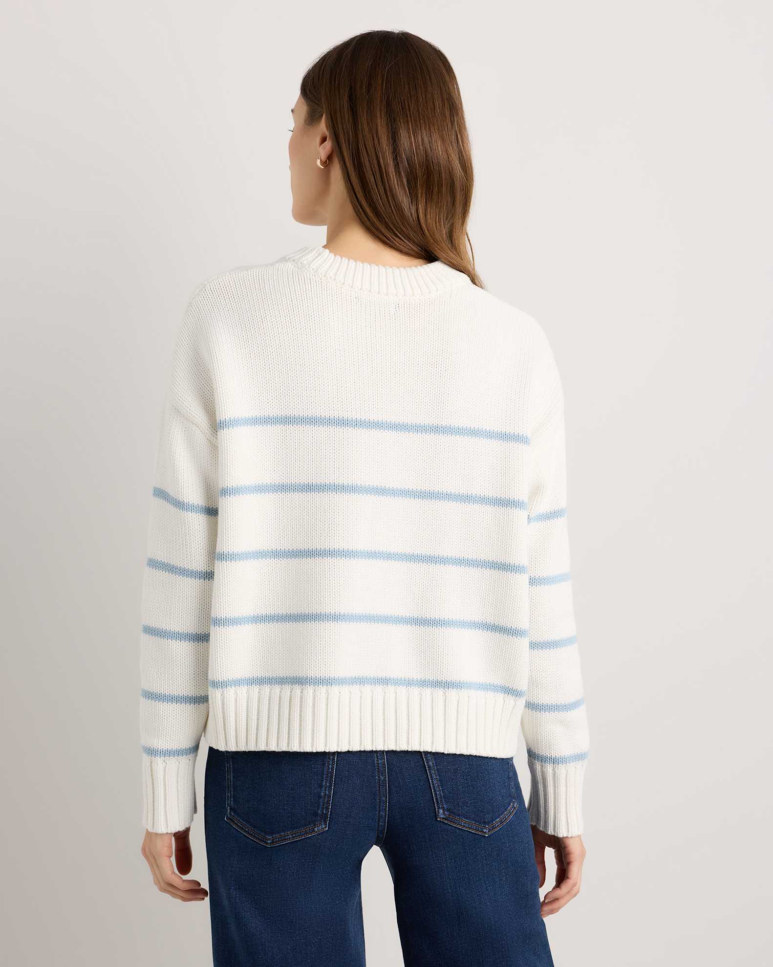 100% Organic Cotton Striped Crew Sweater
