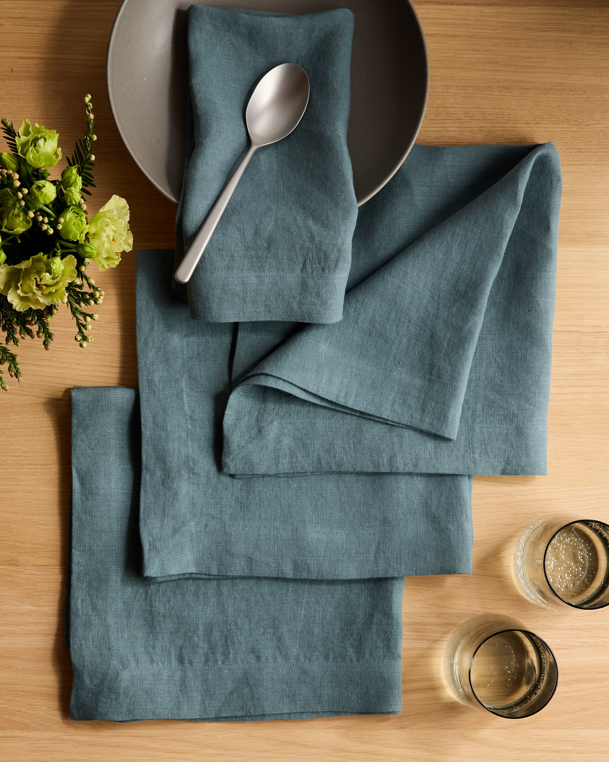 European Linen Wide-Hem Napkins (Set of 8)
