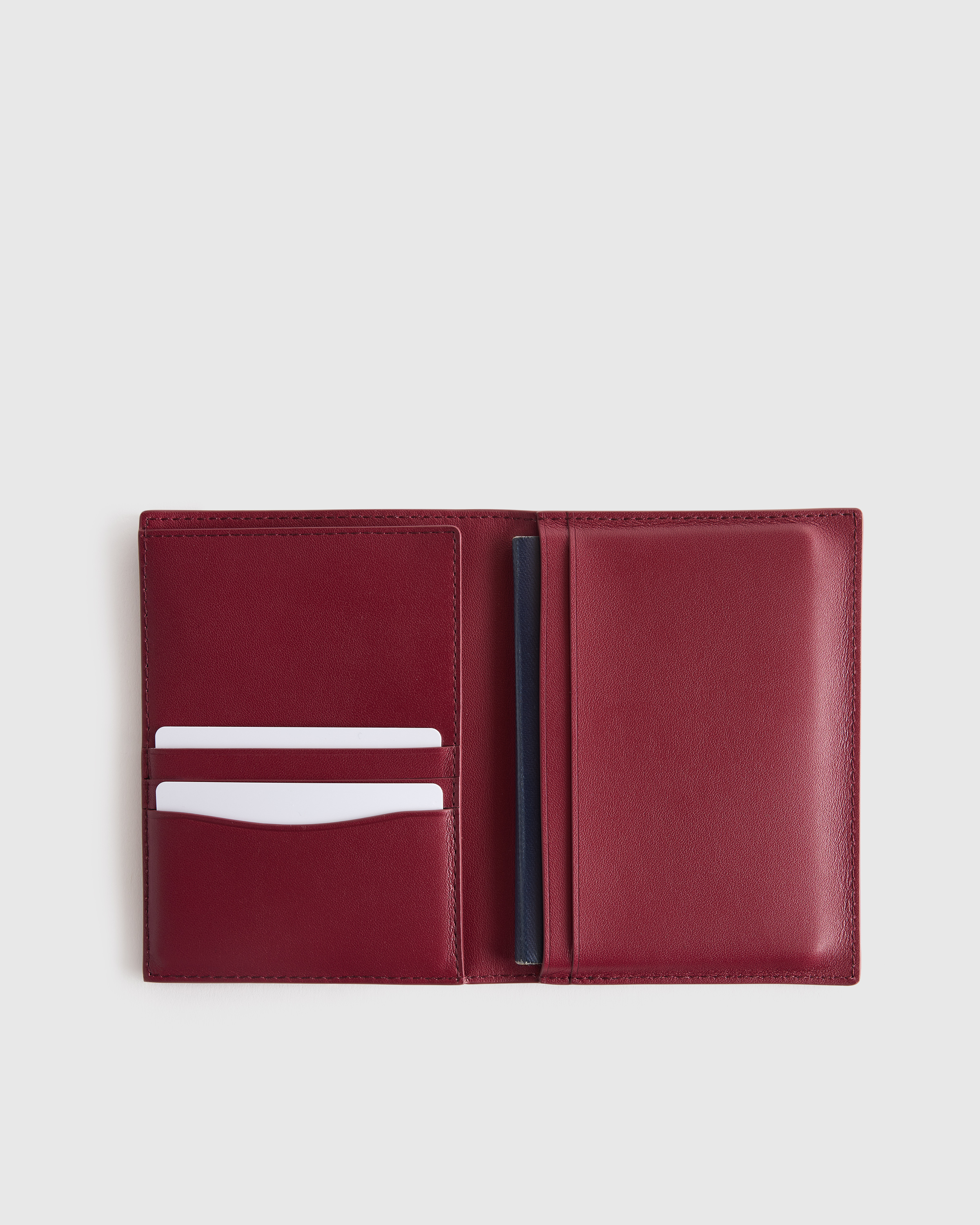 Nappa Leather RFID Blocking Passport Holder in Wine
