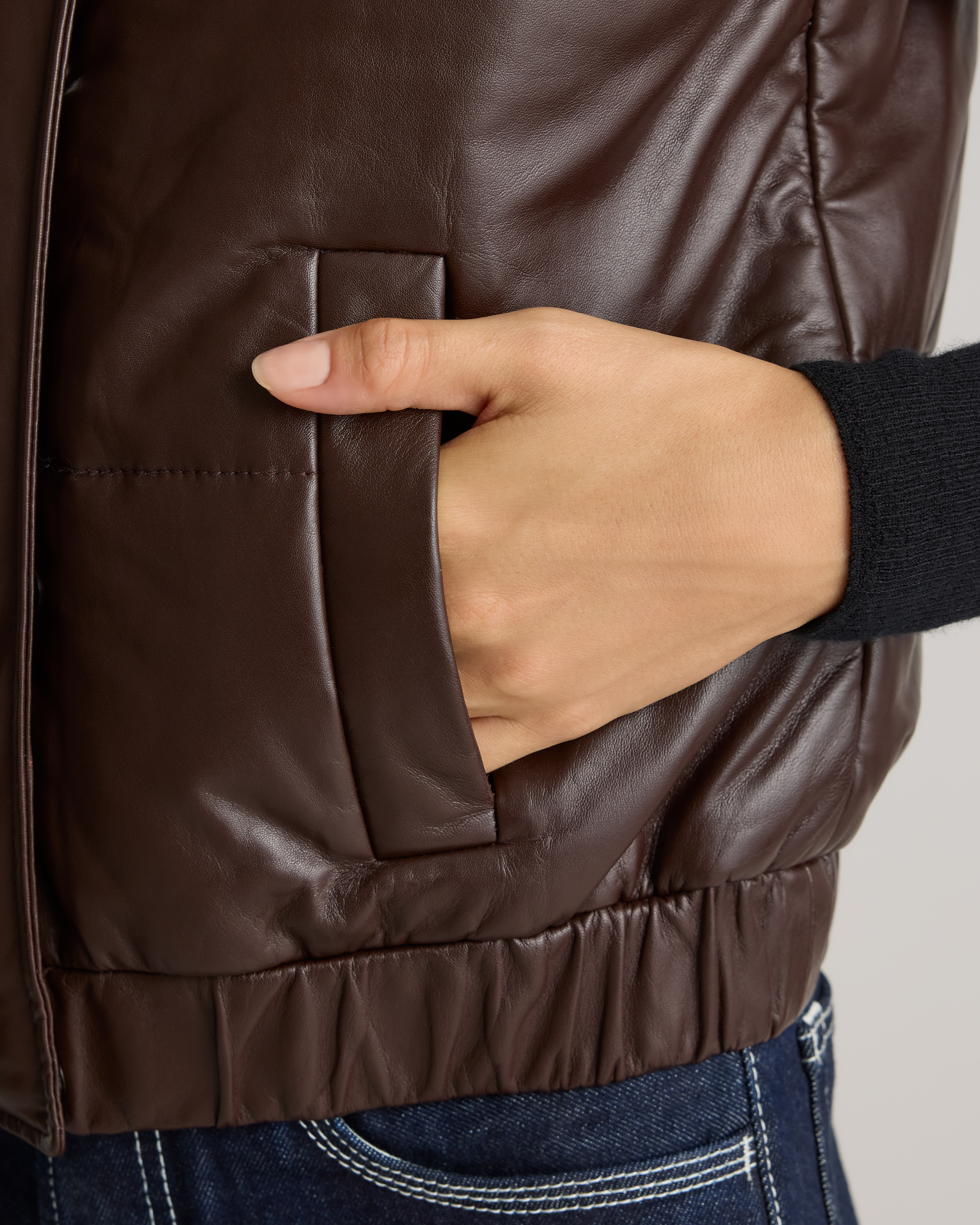 100% Leather Puffer Vest