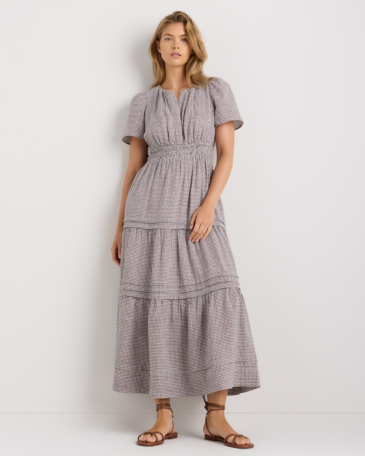 QUINCE 100% European Linen Tiered Maxi Dress