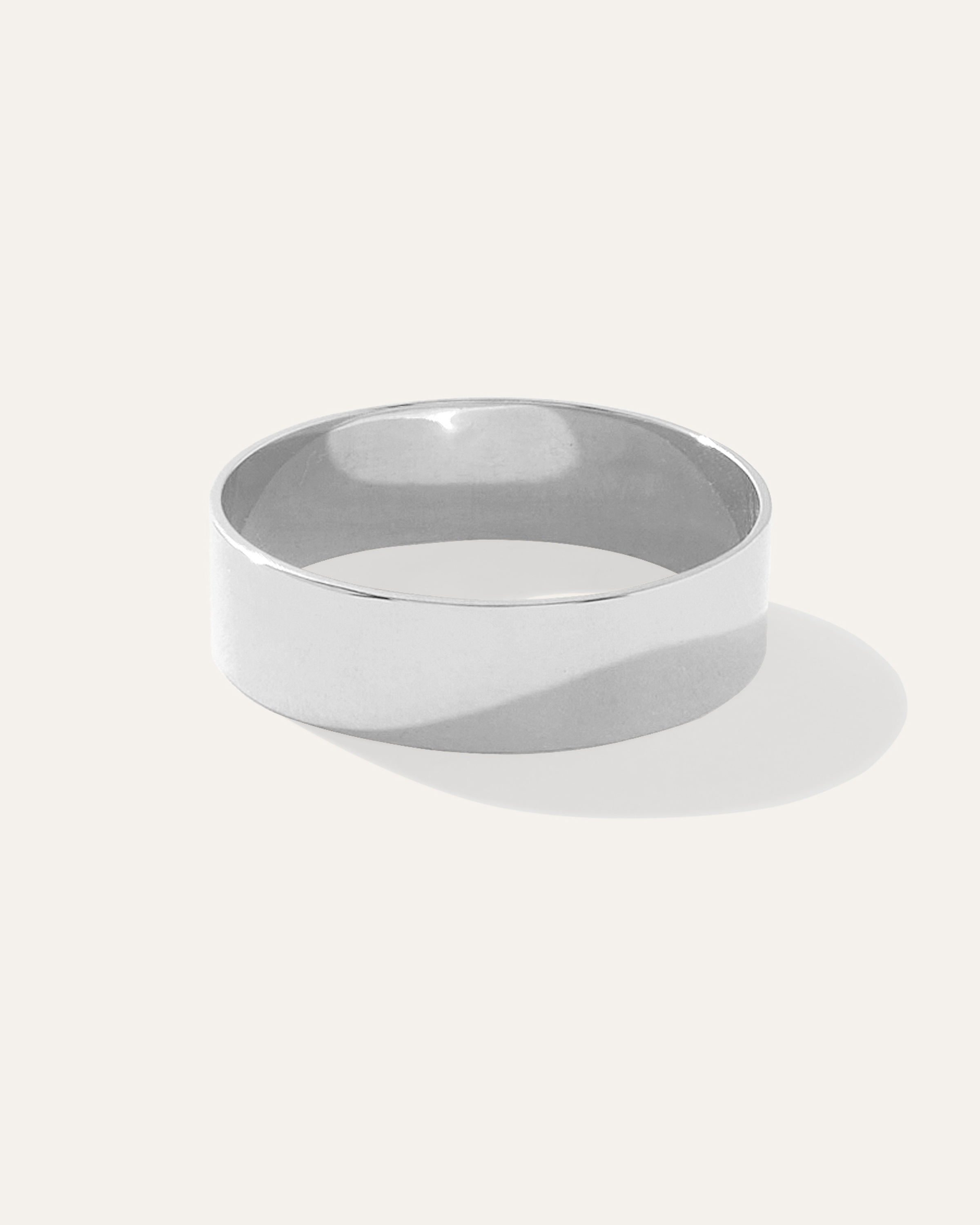 White Gold 14K Gold Lightweight Flat Edge Band