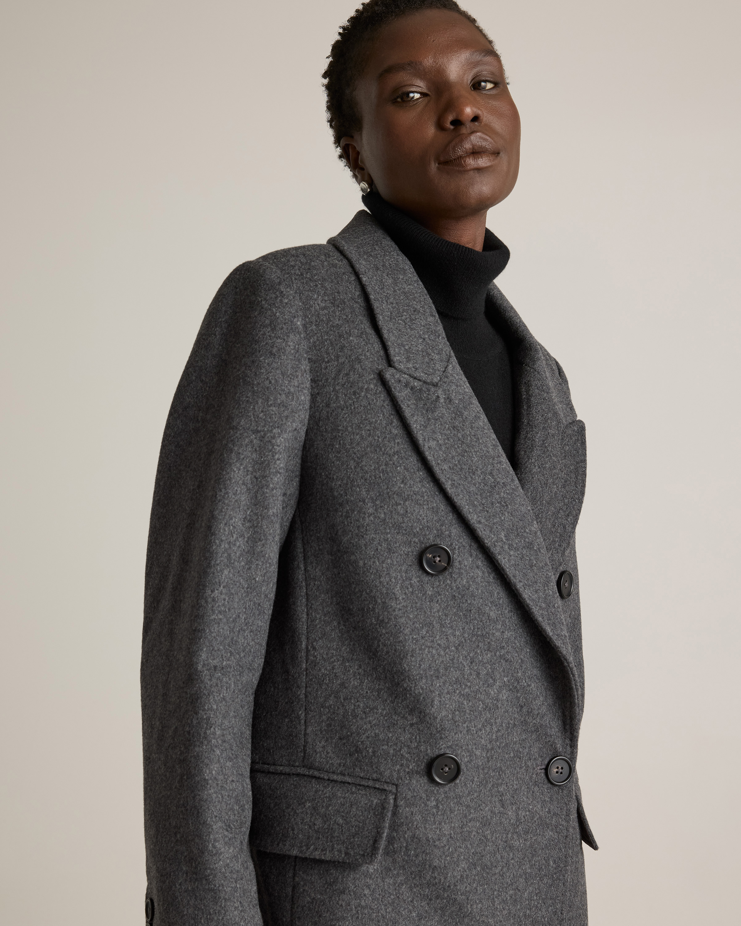 Italian Wool Double-Breasted Coat