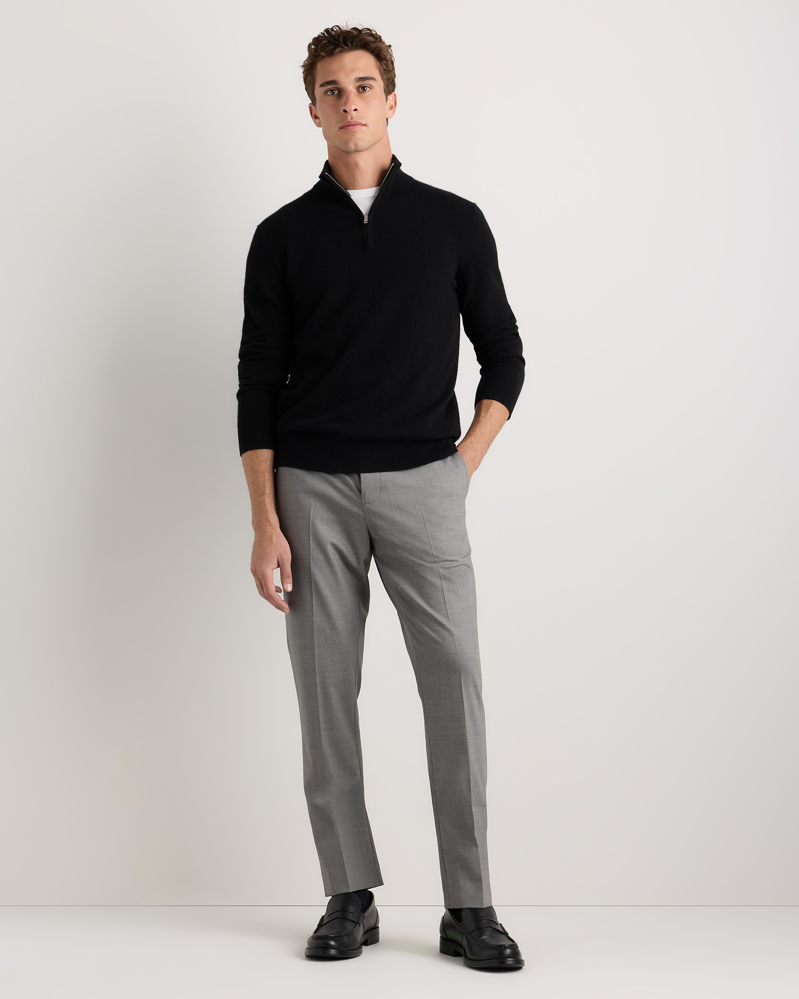 grey stretch dress pants Men's Performance Charcoal Dress Pants (Tailored & Trim Slacks) – Twillory main image 0