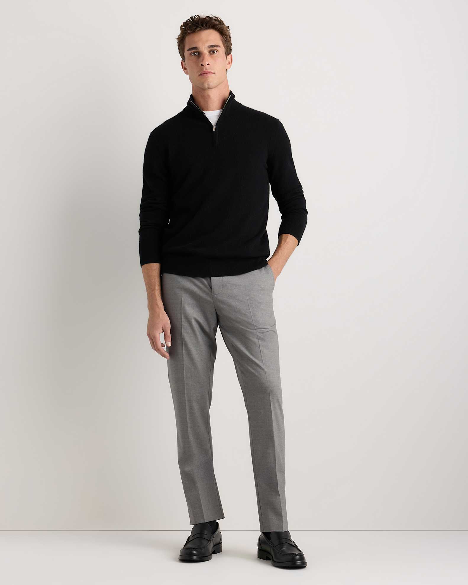 Men's Stretch Wool Dress Pants Slim in Grey Melange, Size 40X34 by Quince Men's Stretch Wool Dress Pants Slim in Grey Melange, Size 40X34 by Quince