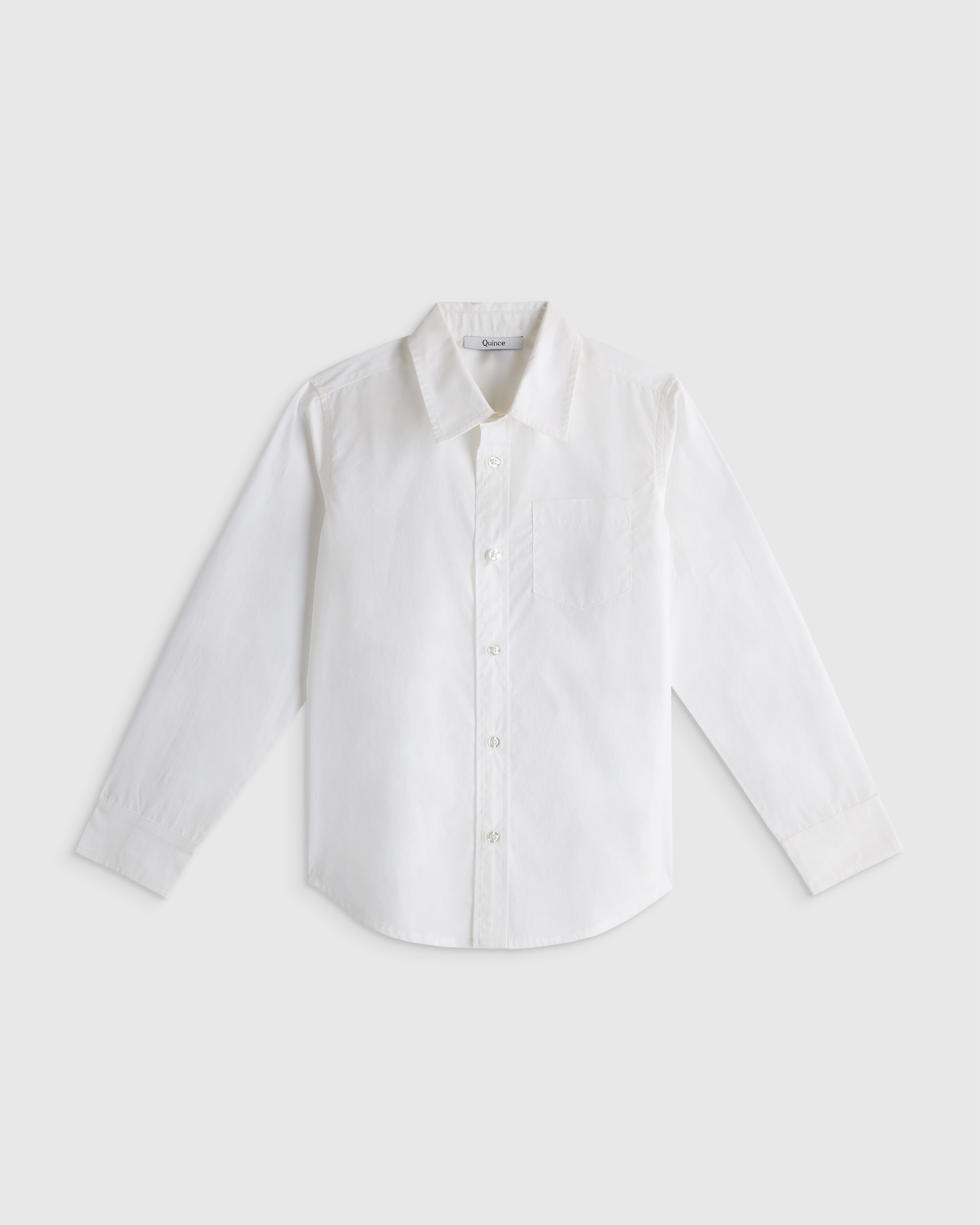 Quince Poplin Long Sleeve Button Down In White