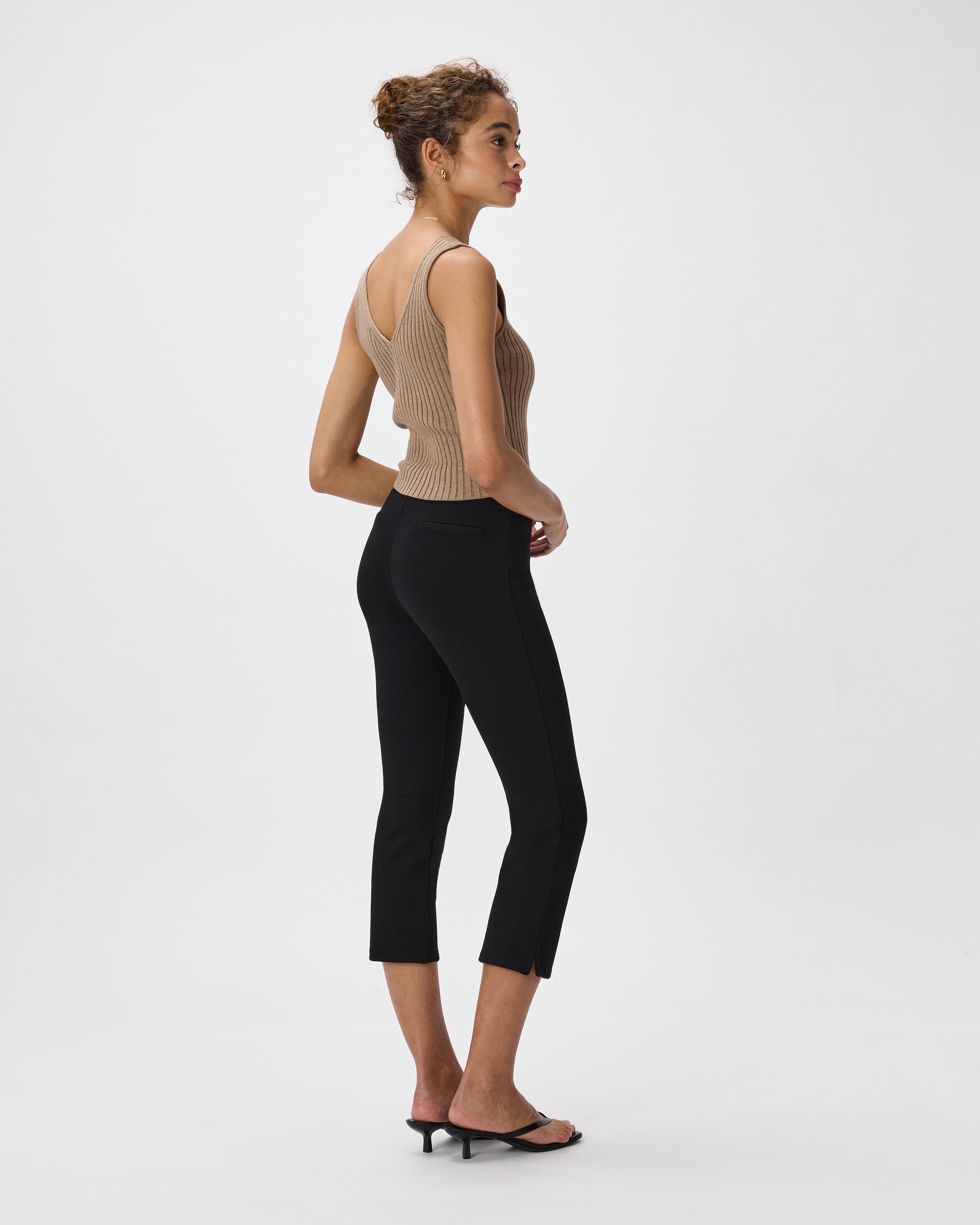 Ultra-Stretch Ponte Kick Flare Pants in Black