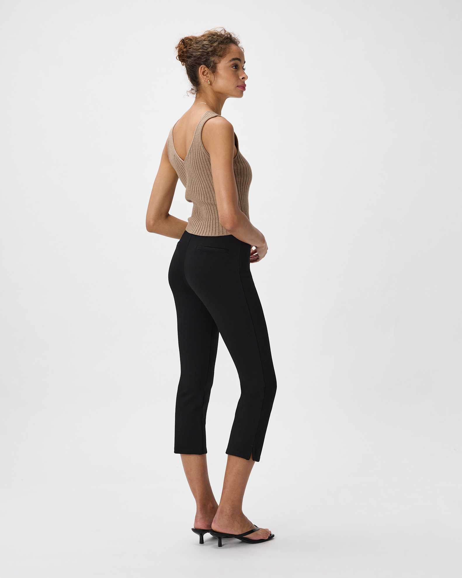 Ultra-Stretch Ponte Kick Flare Pants in Black