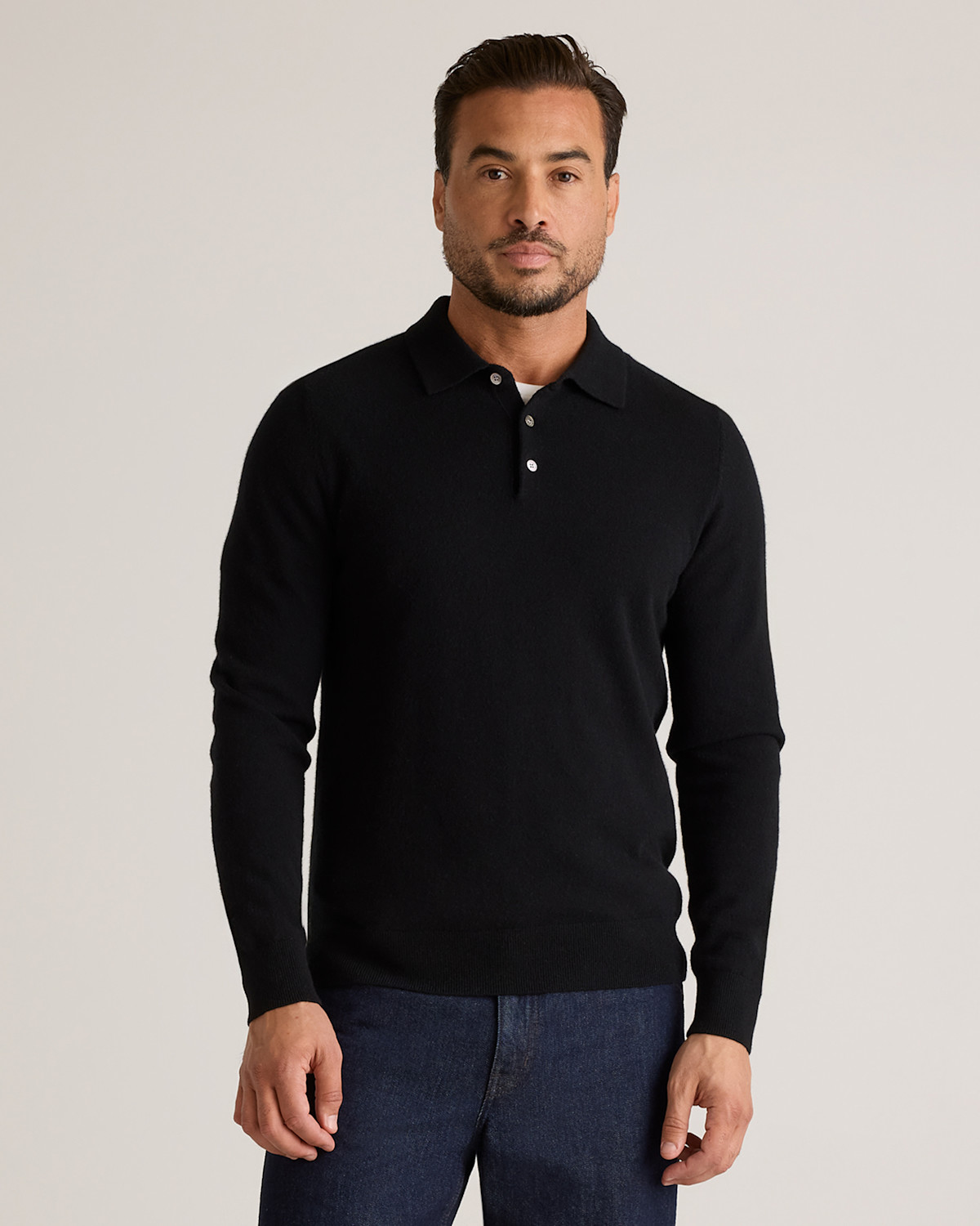 Mongolian Cashmere Polo Sweater