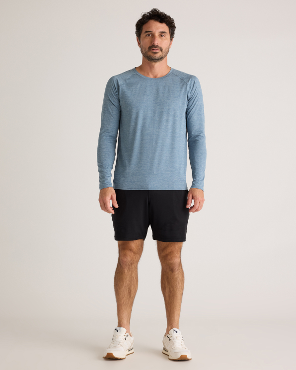 Heather Black Flowknit Breeze Performance Long Sleeve Tee