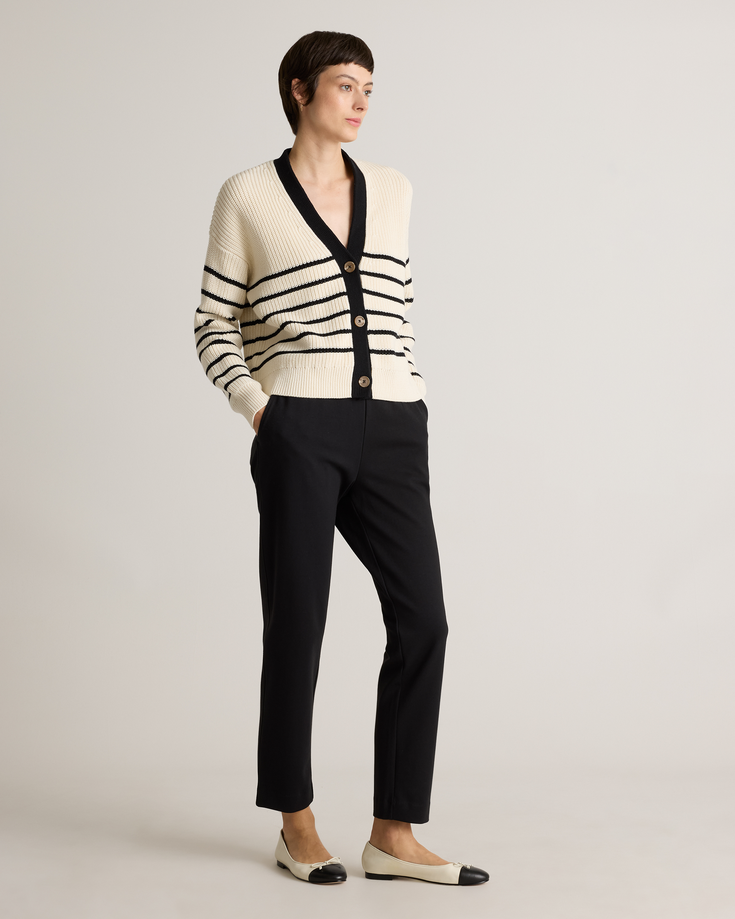 Organic Cotton Double Knit Straight Pants