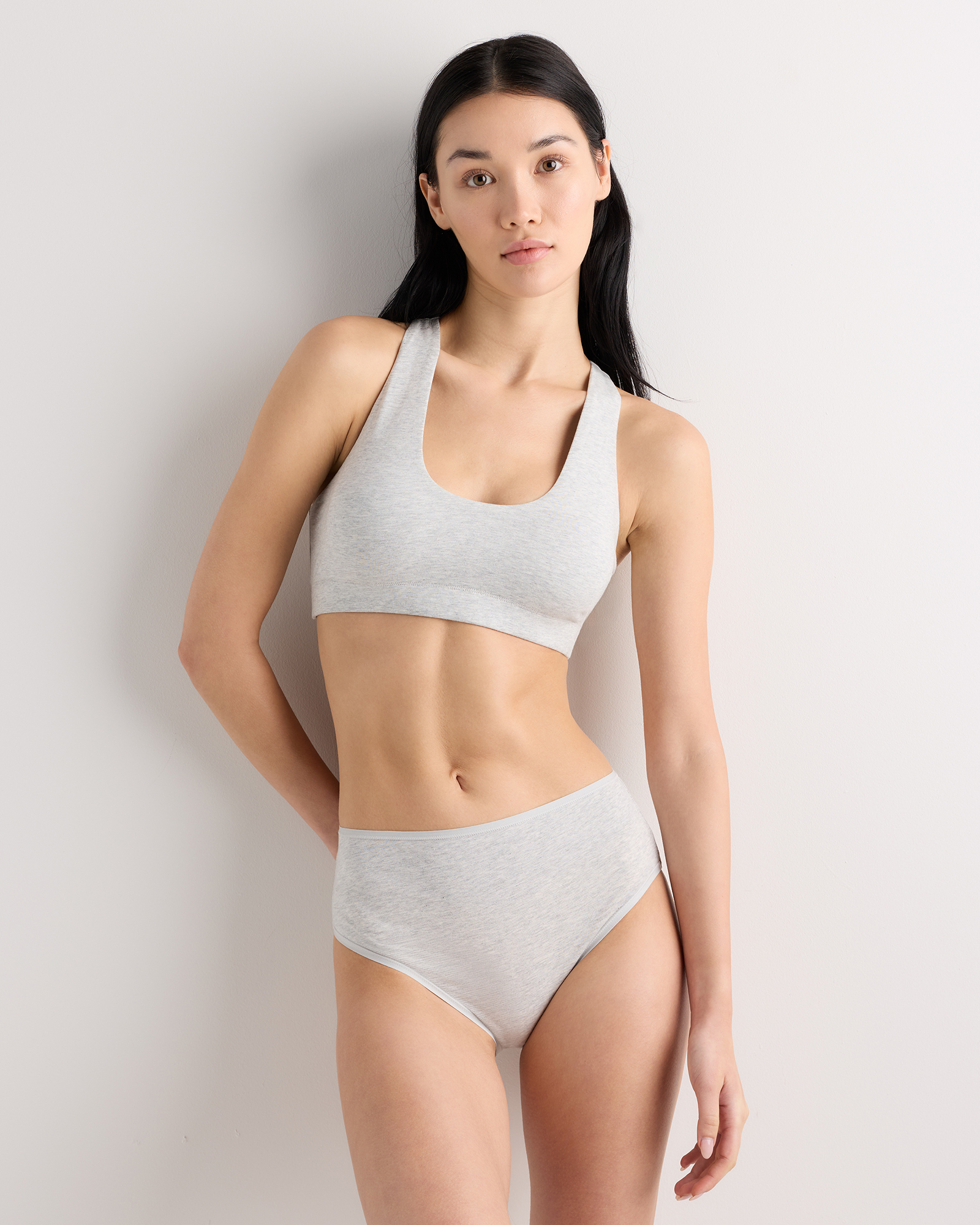 Heather Grey Organic Cotton Racerback Bralette (2-Pack)