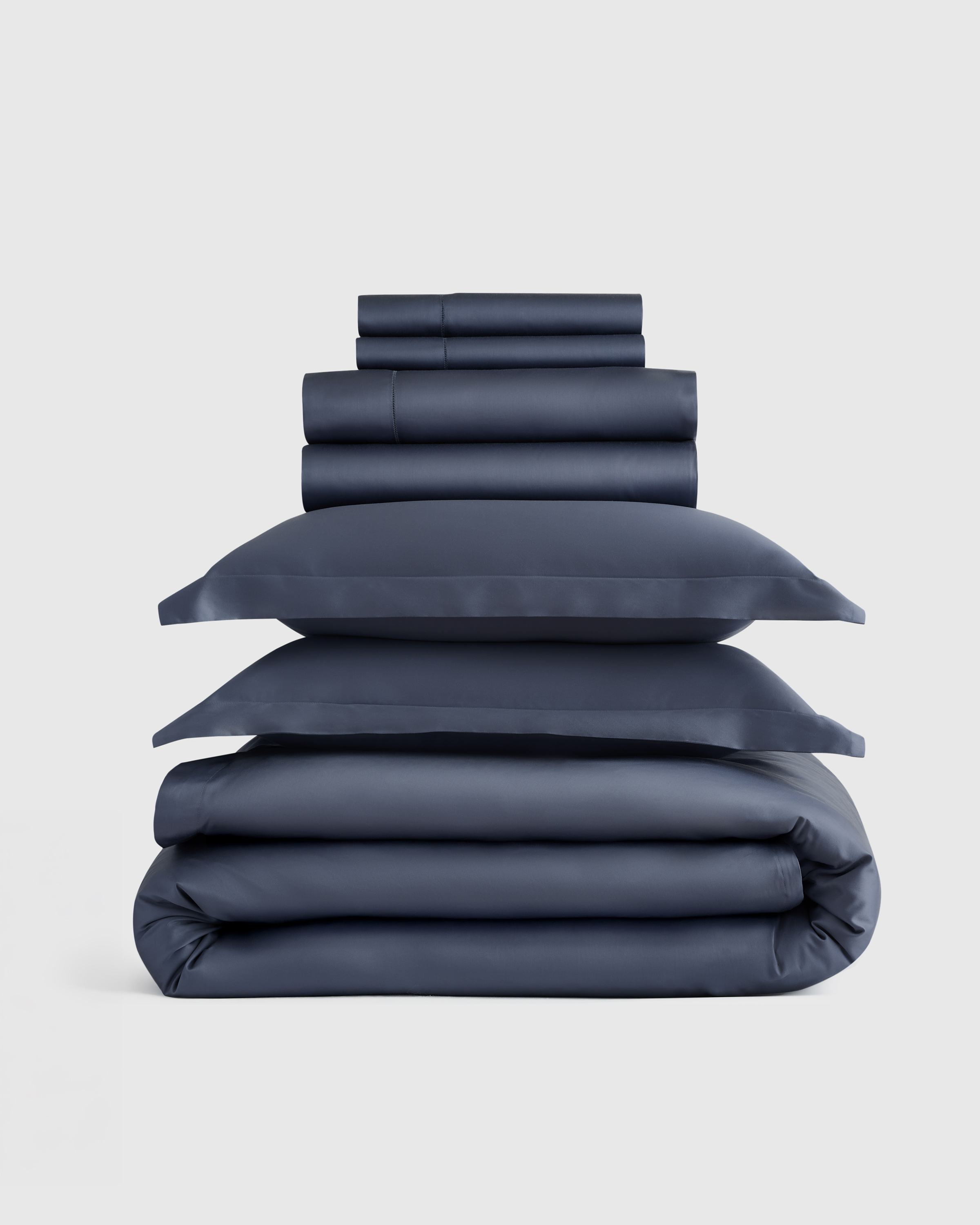 ( incomplete ) Quince Signature Giza Cotton Sateen Deluxe Bedding Bundle, King, Mineral