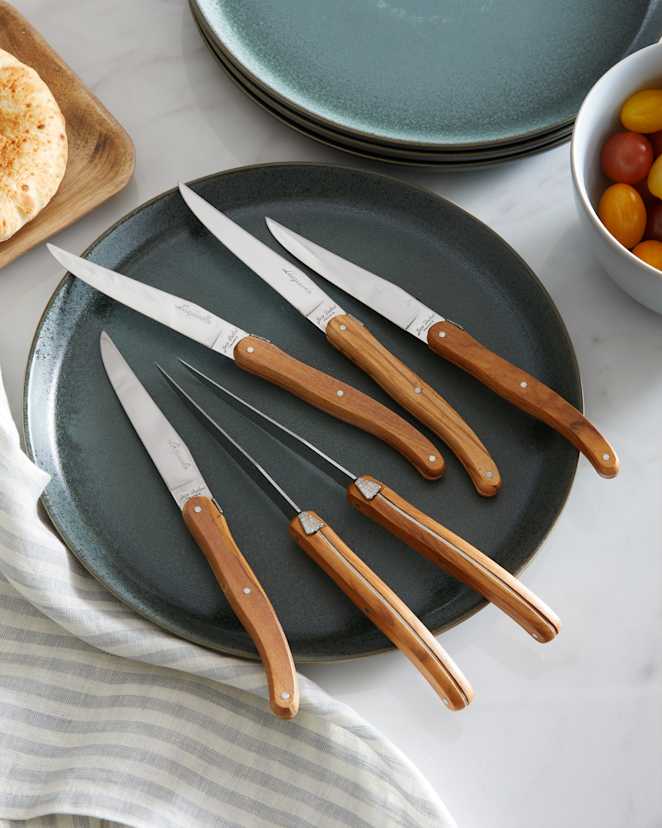 Kitchen LaguioleSteakKnives Olivewood 502