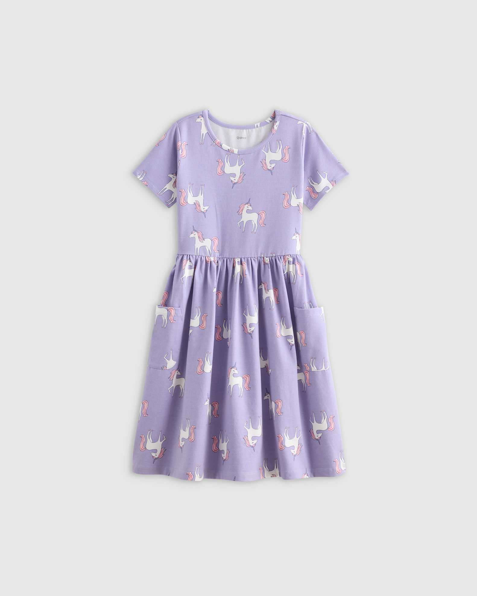 cotton unicorn dress Cotton Kids Aqua Unicorn & Castle Dress 2