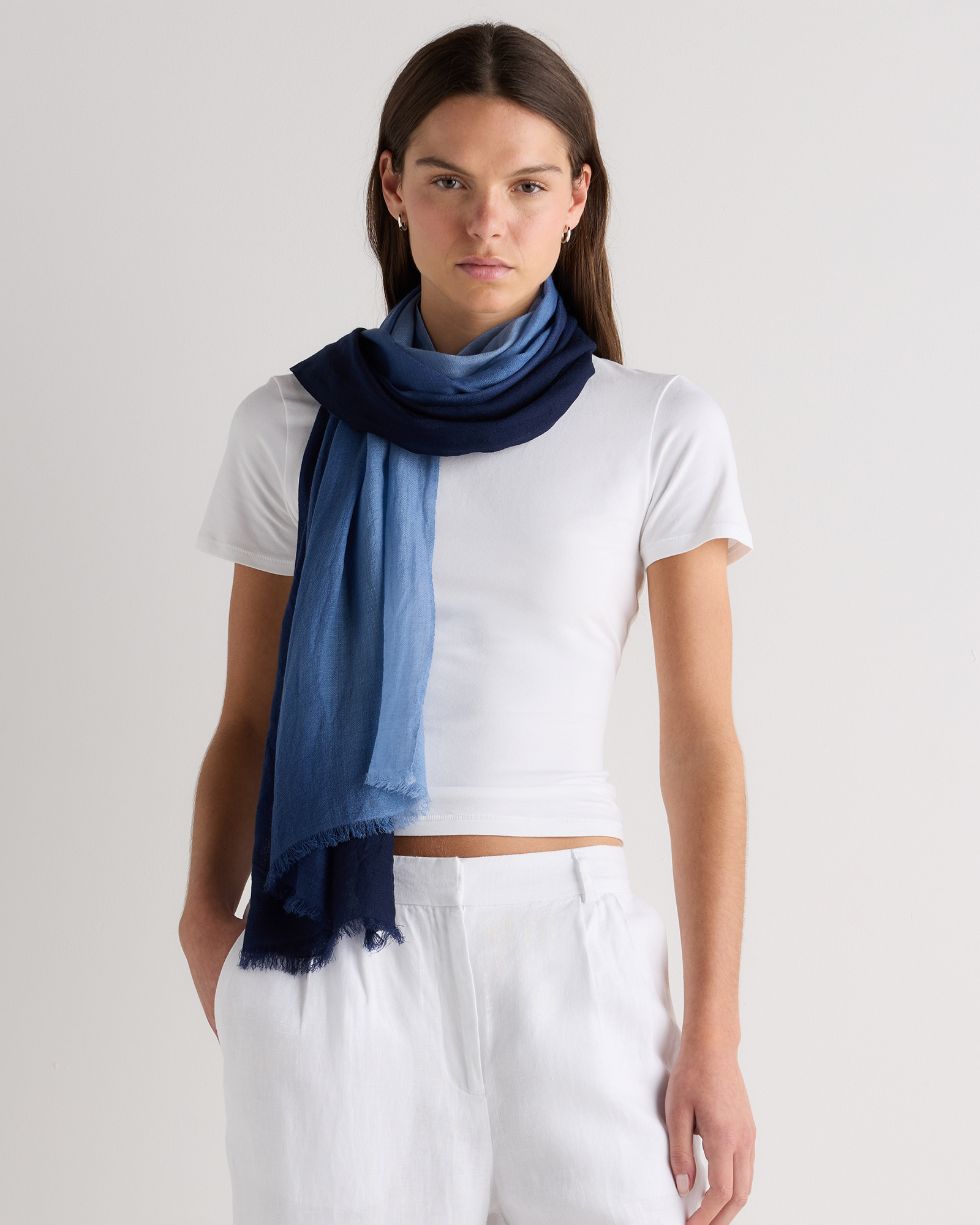 Featherweight Merino Wool Dip-Dye Scarf - thumbnail 3