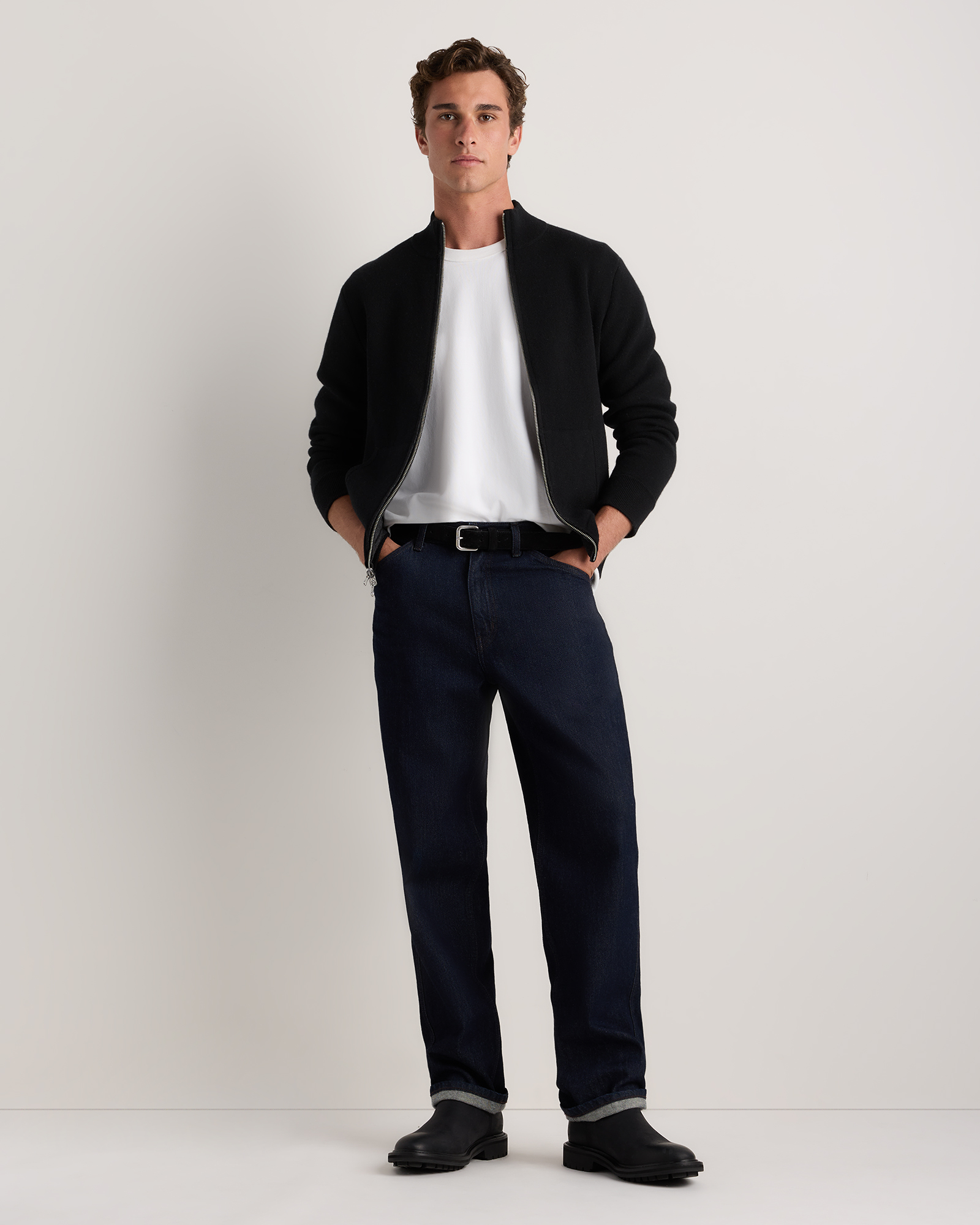 Men's 100% Reversible Cashmere Full Zip Sweater
