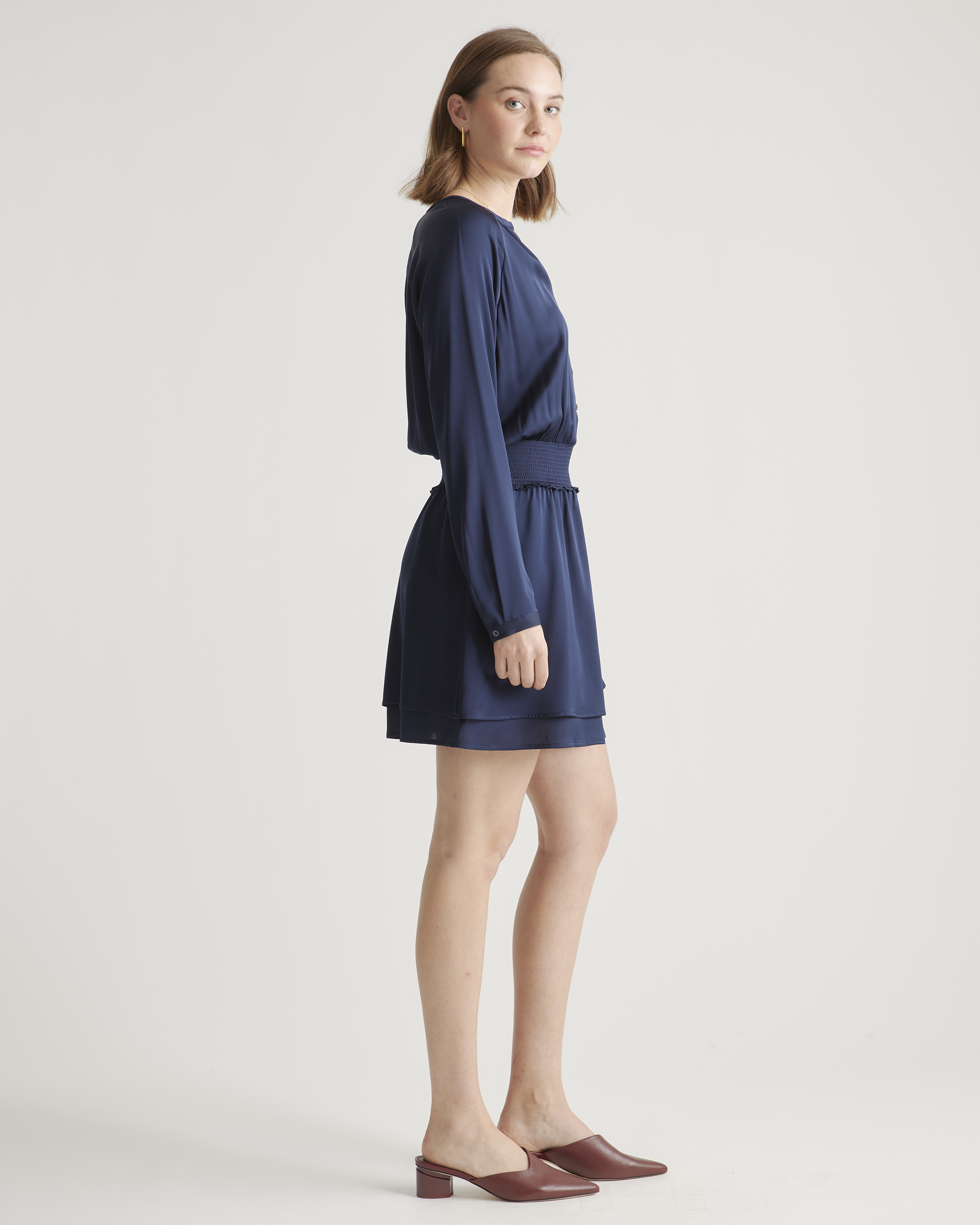 ワンピース ETMON Stitch Puff Mini Dress, Navy scy21351s_black_front_2_.jpg