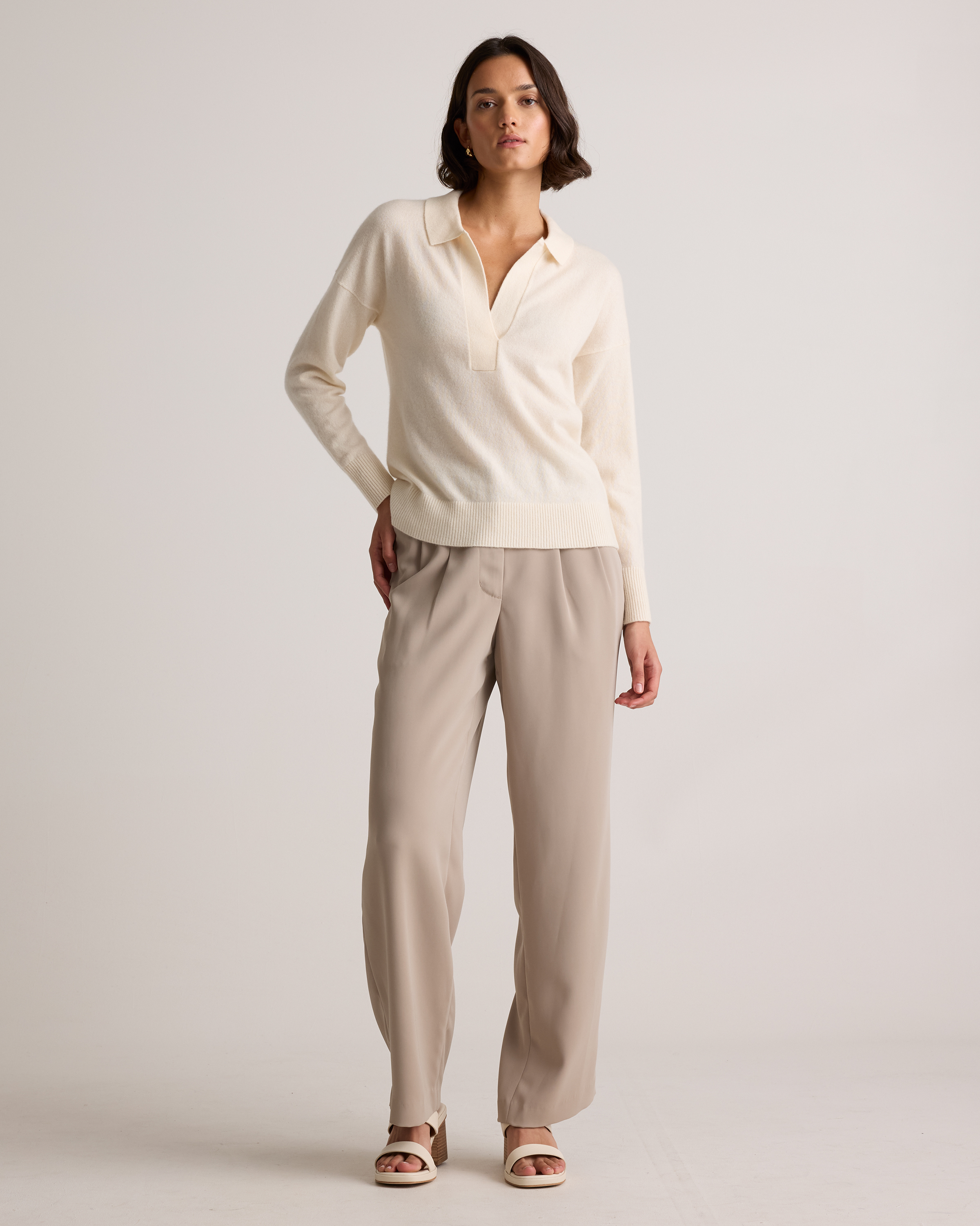 Women's Mongolian Cashmere Polo Sweater