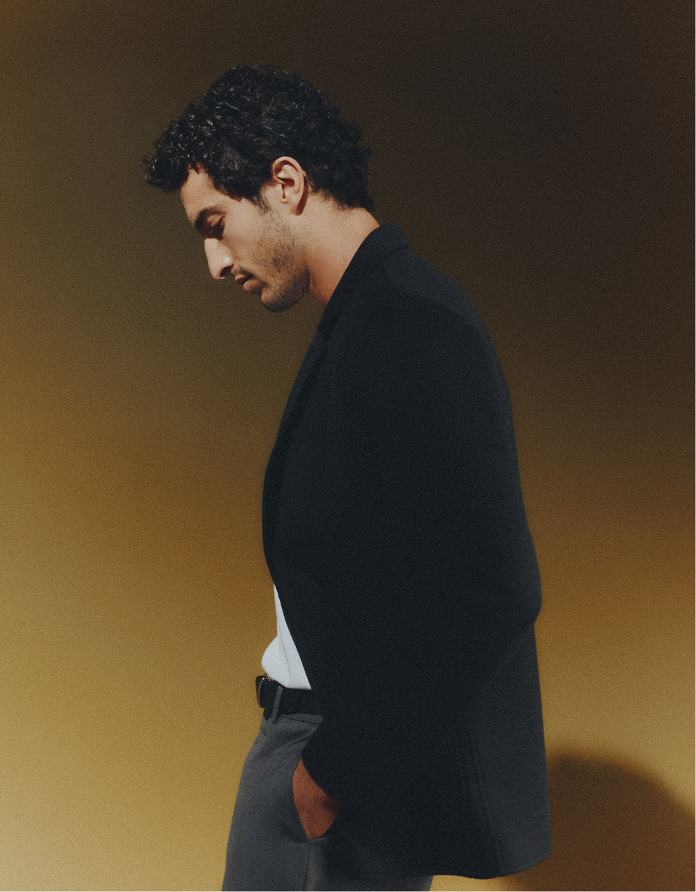 Black 100% Mongolian Cashmere Double-Faced Chore Blazer