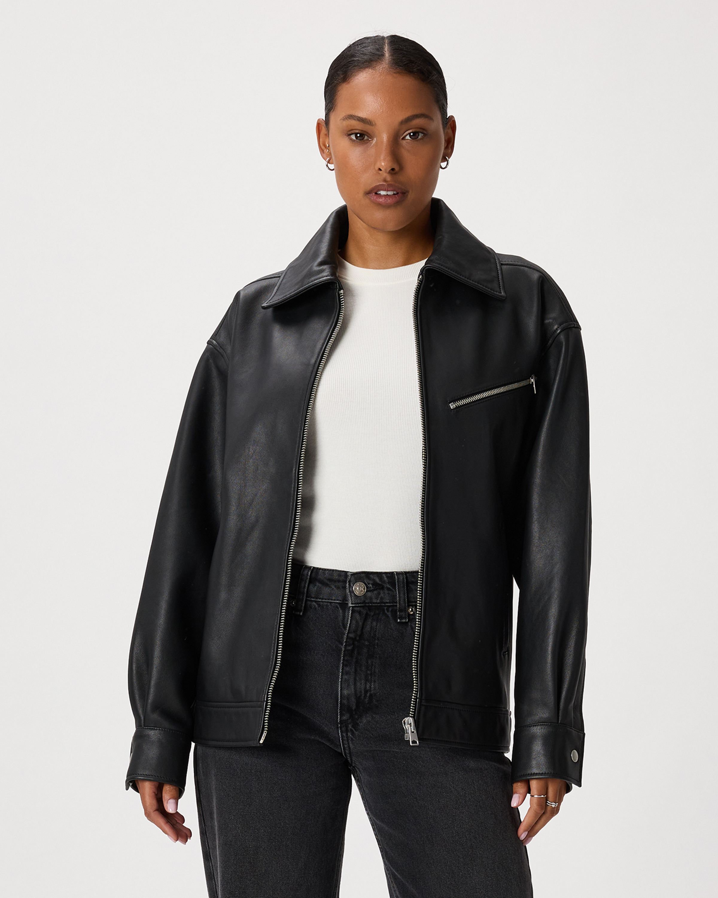 Quince Women's Oversized Bomber Jacket In Black