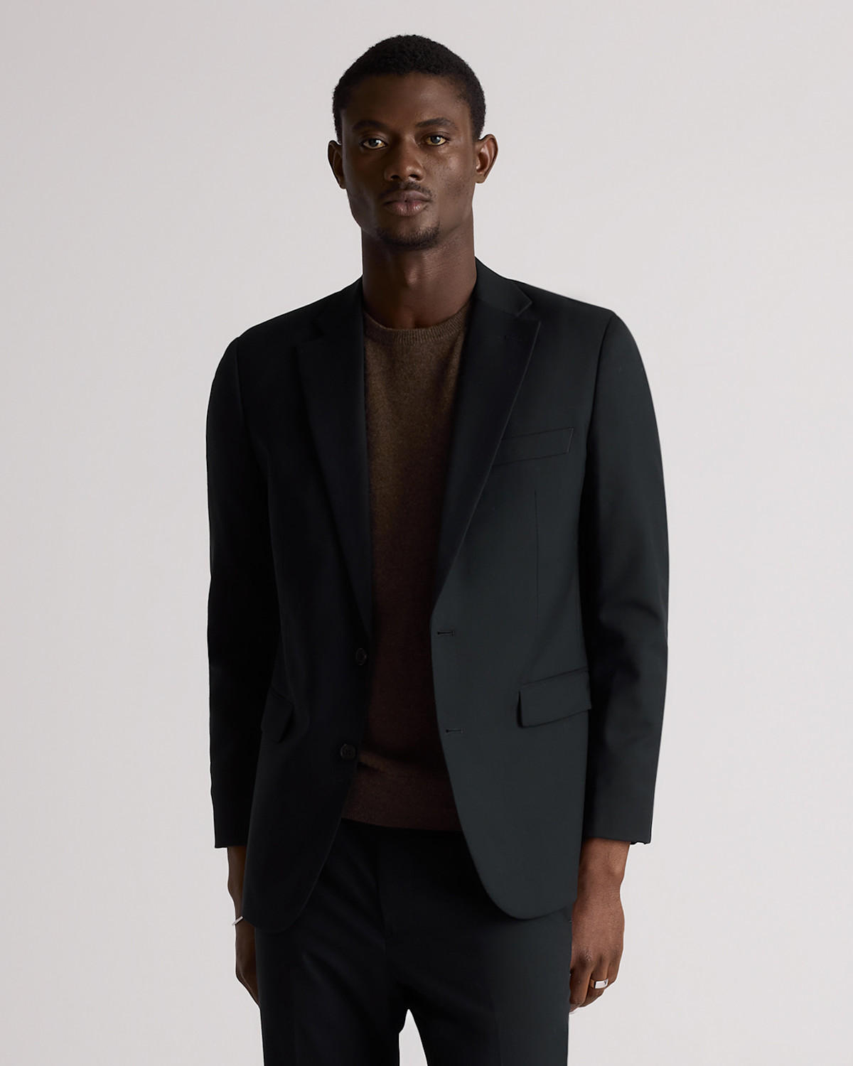 Quince Stretch Wool Blazer in Black