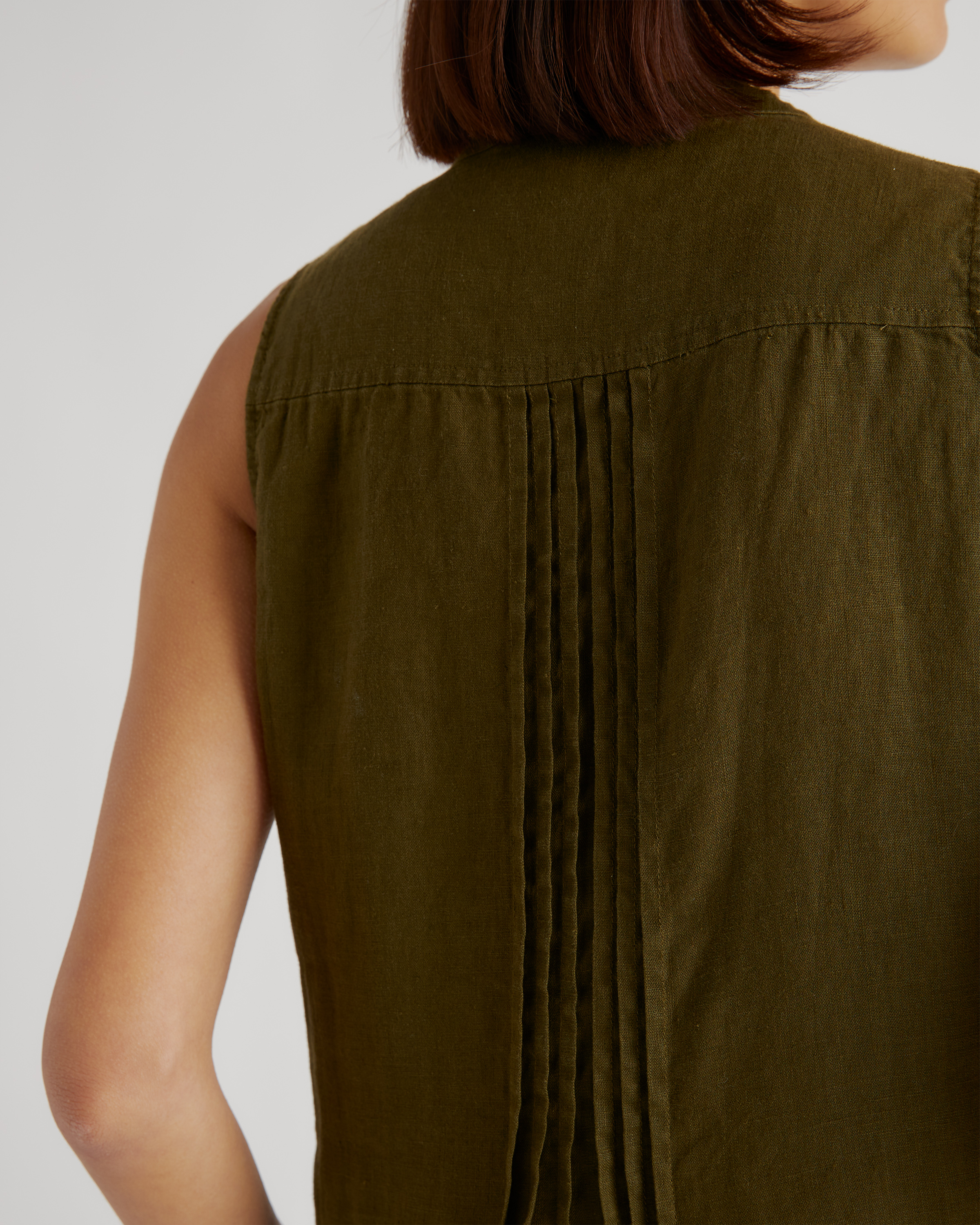 Kotiera Women's Summer Sleeveless V Neck Swing Dress - Button Down Tunic, Green, Size Medium - View #9