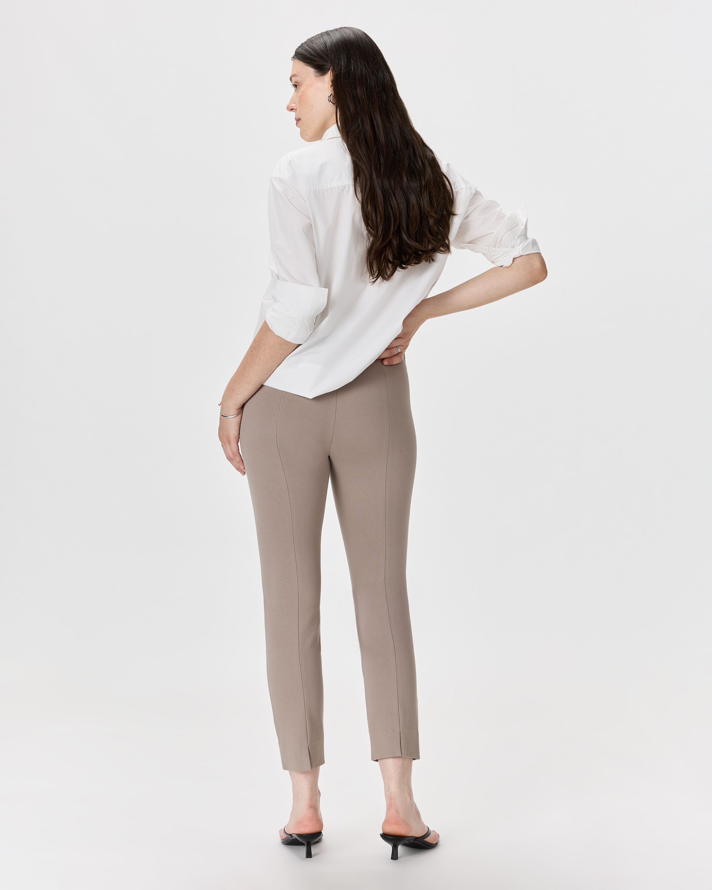 Ultra-Stretch Ponte Pintuck Ankle Pants