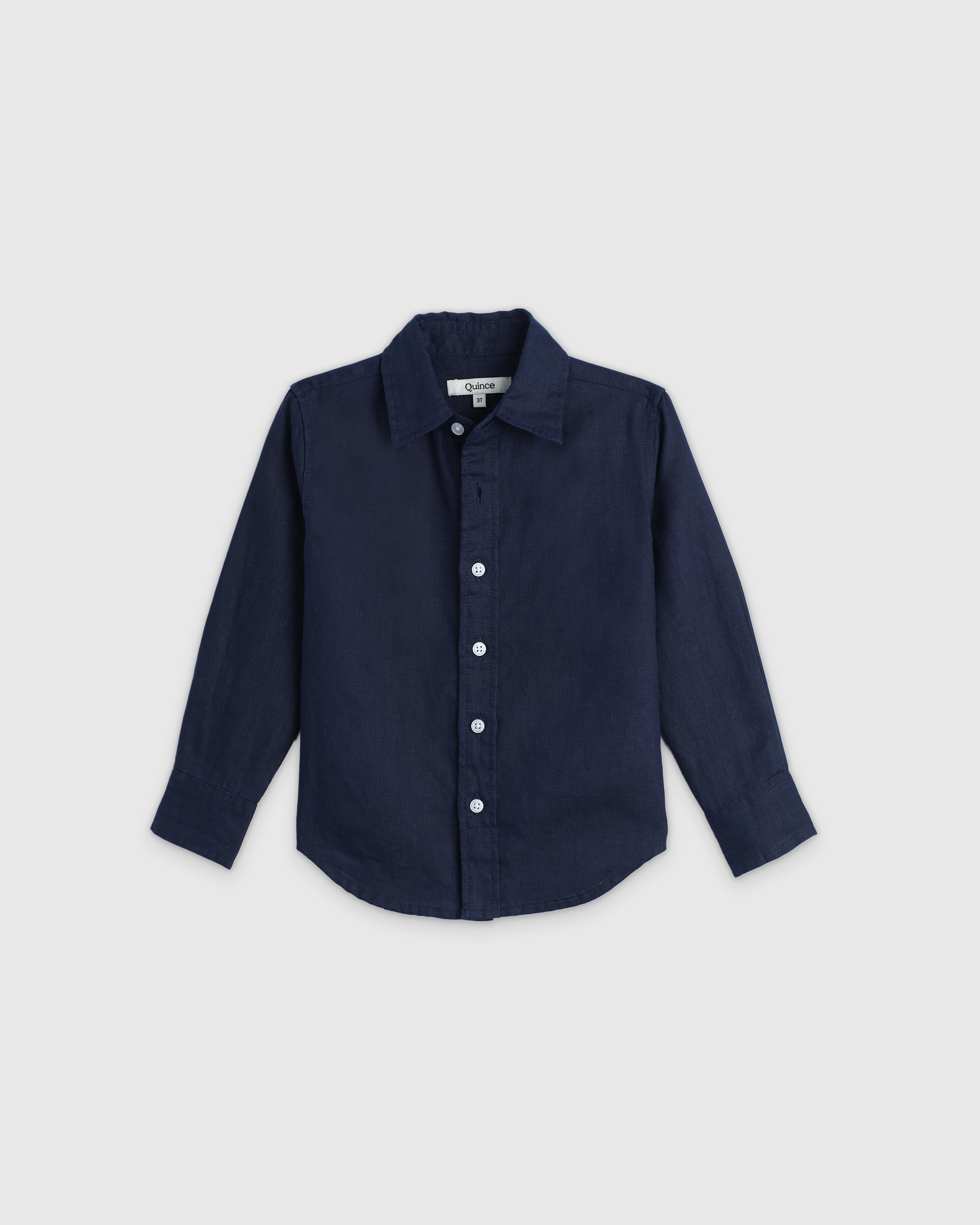 Deep Navy 100% European Linen Long Sleeve Shirt