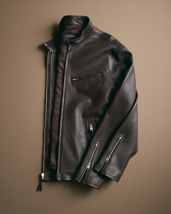 Rich Brown 100% Leather Café Racer Jacket
