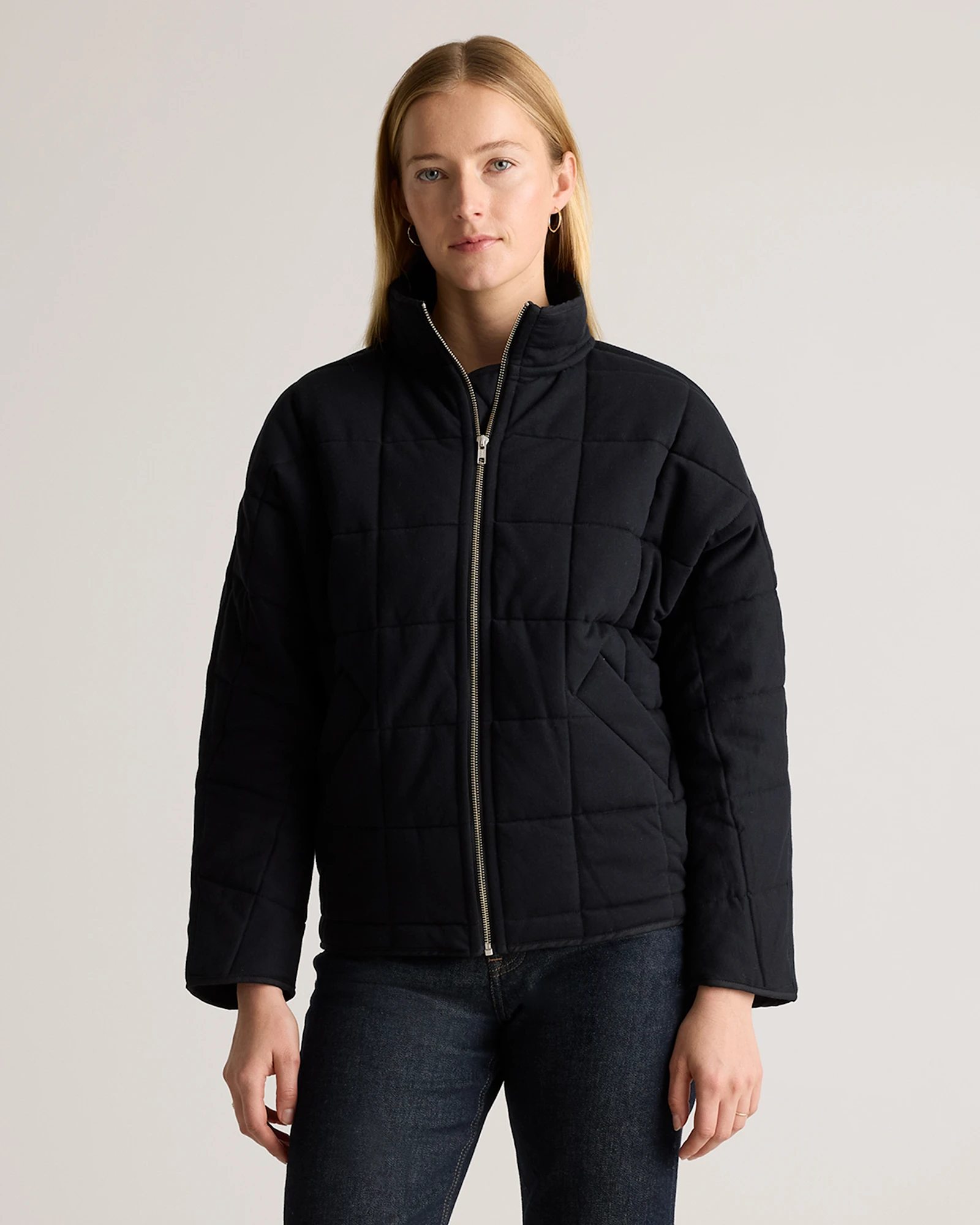 Organic Cotton Quilted Knit Jacket