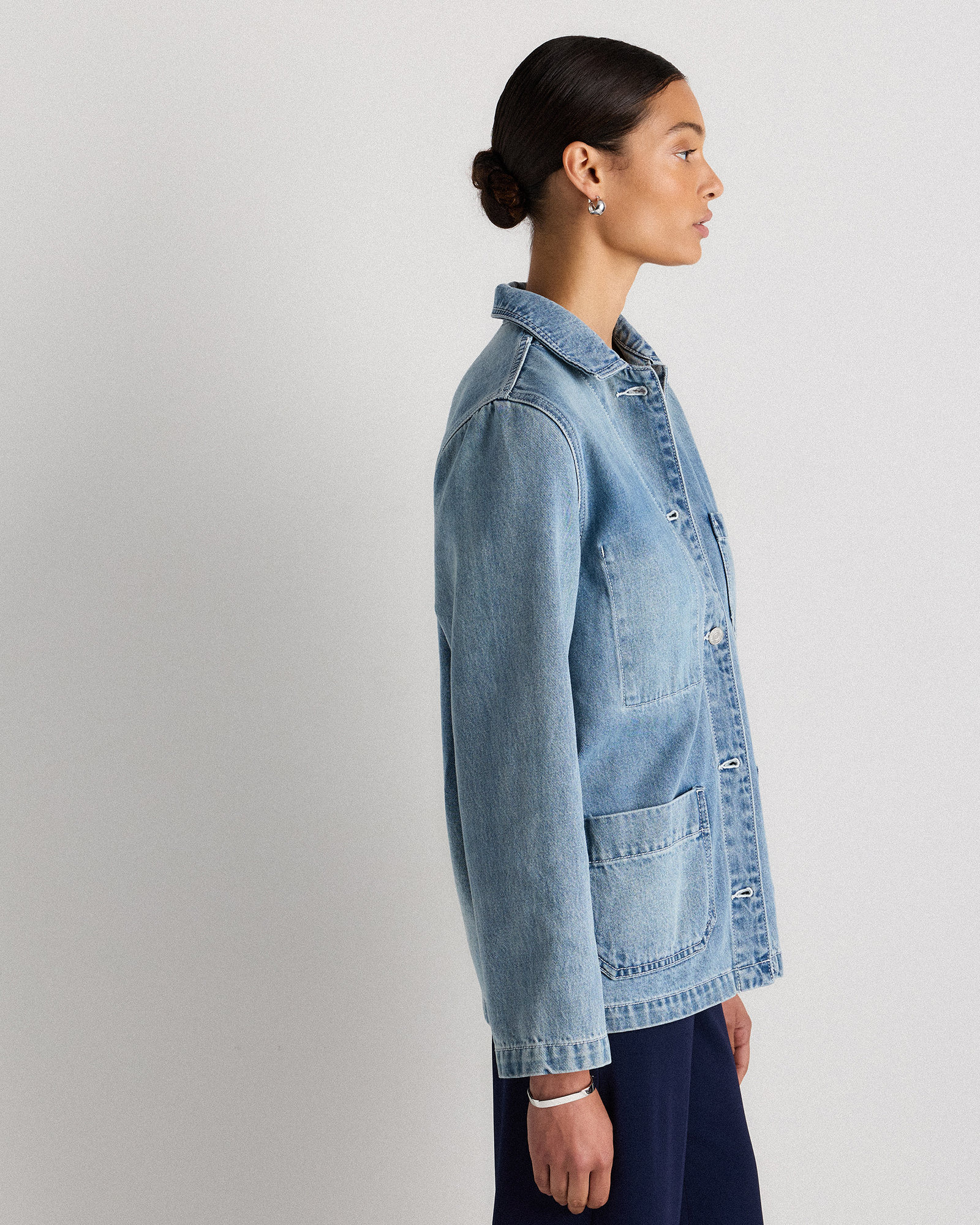 100% Organic Cotton Denim Chore Jacket | Quince Canada