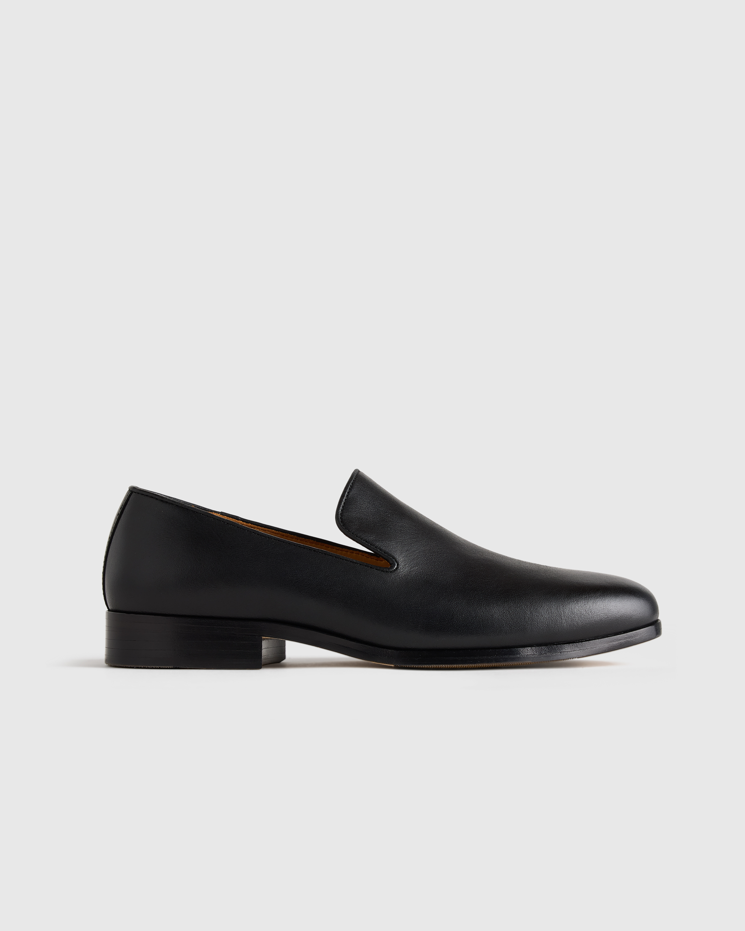 Black Crafted Leather Slip-On Loafer