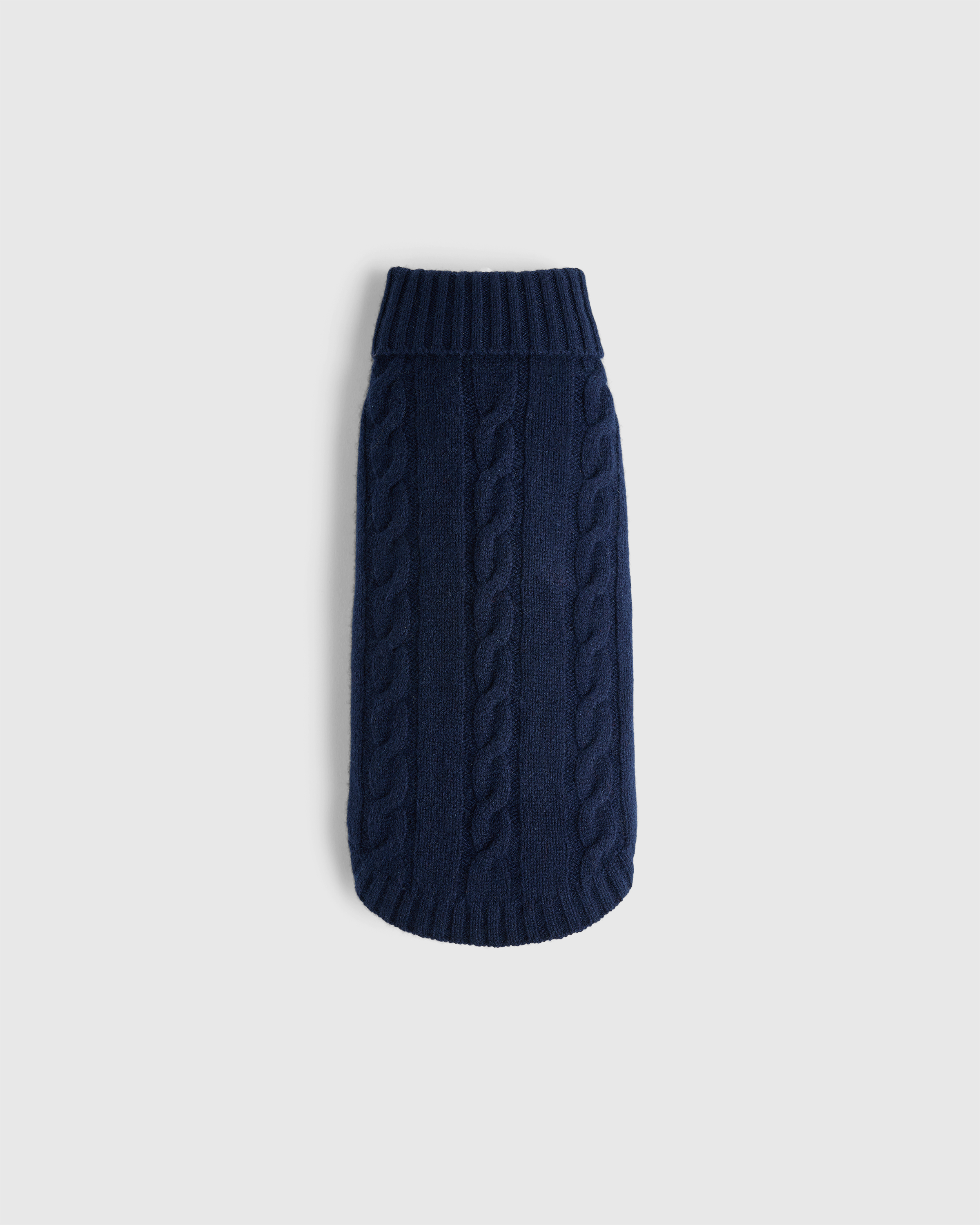 True Navy Mongolian Cashmere Cable Knit Dog Sweater