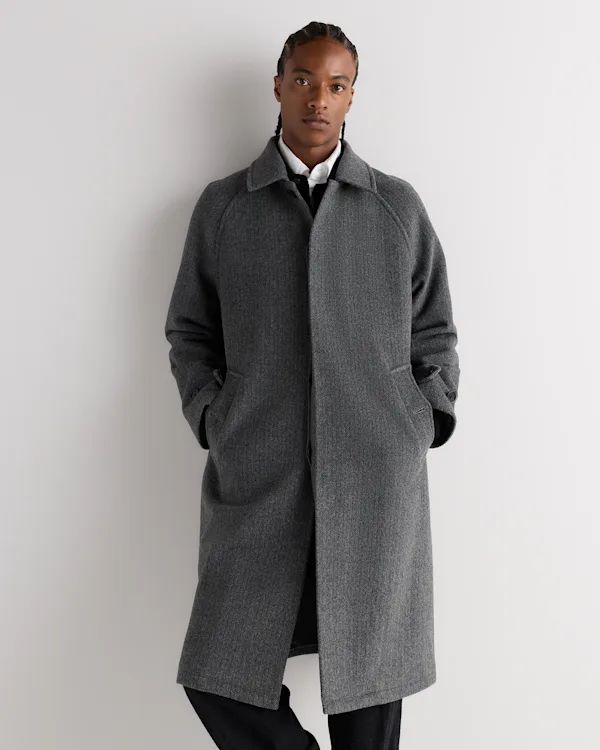 Wool Cashmere Balmacaan Overcoat