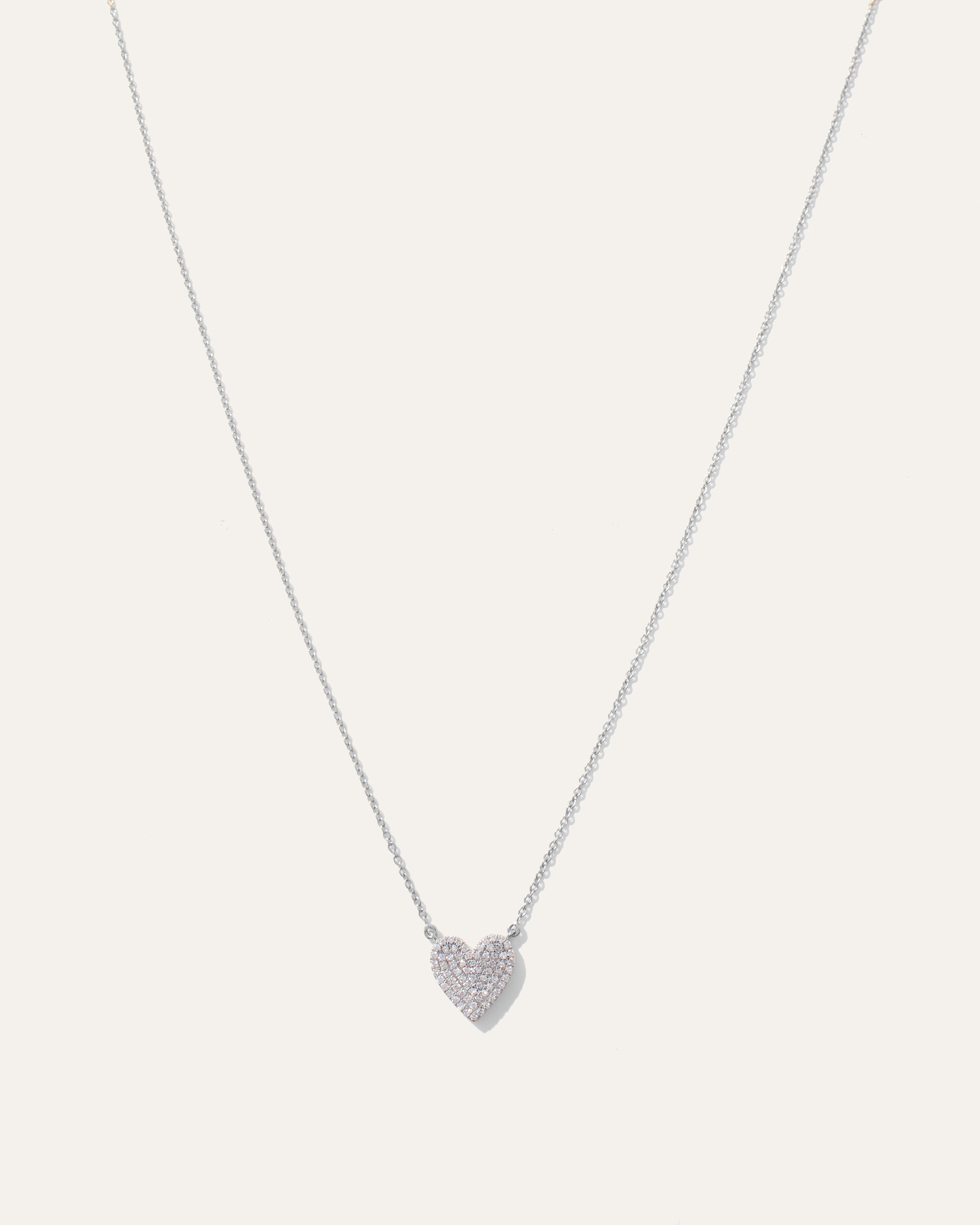 14K Gold Dainty Diamond Mini Heart Necklace