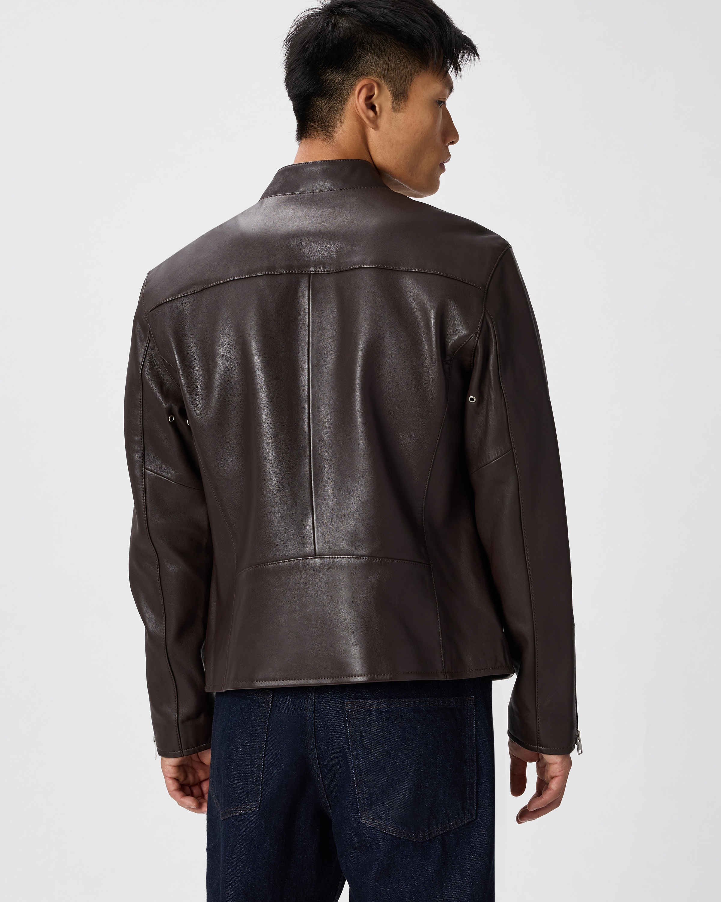 Men's 100% Leather Café Racer Jacket