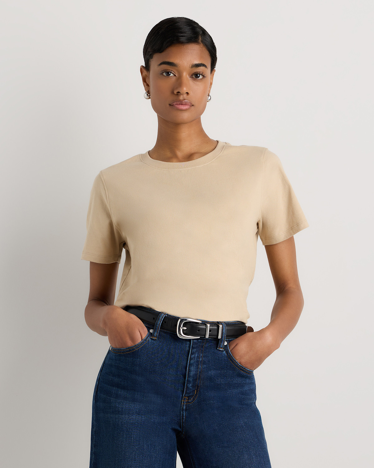 QUINCE 100% Organic Cotton Boxy Crewneck Tee