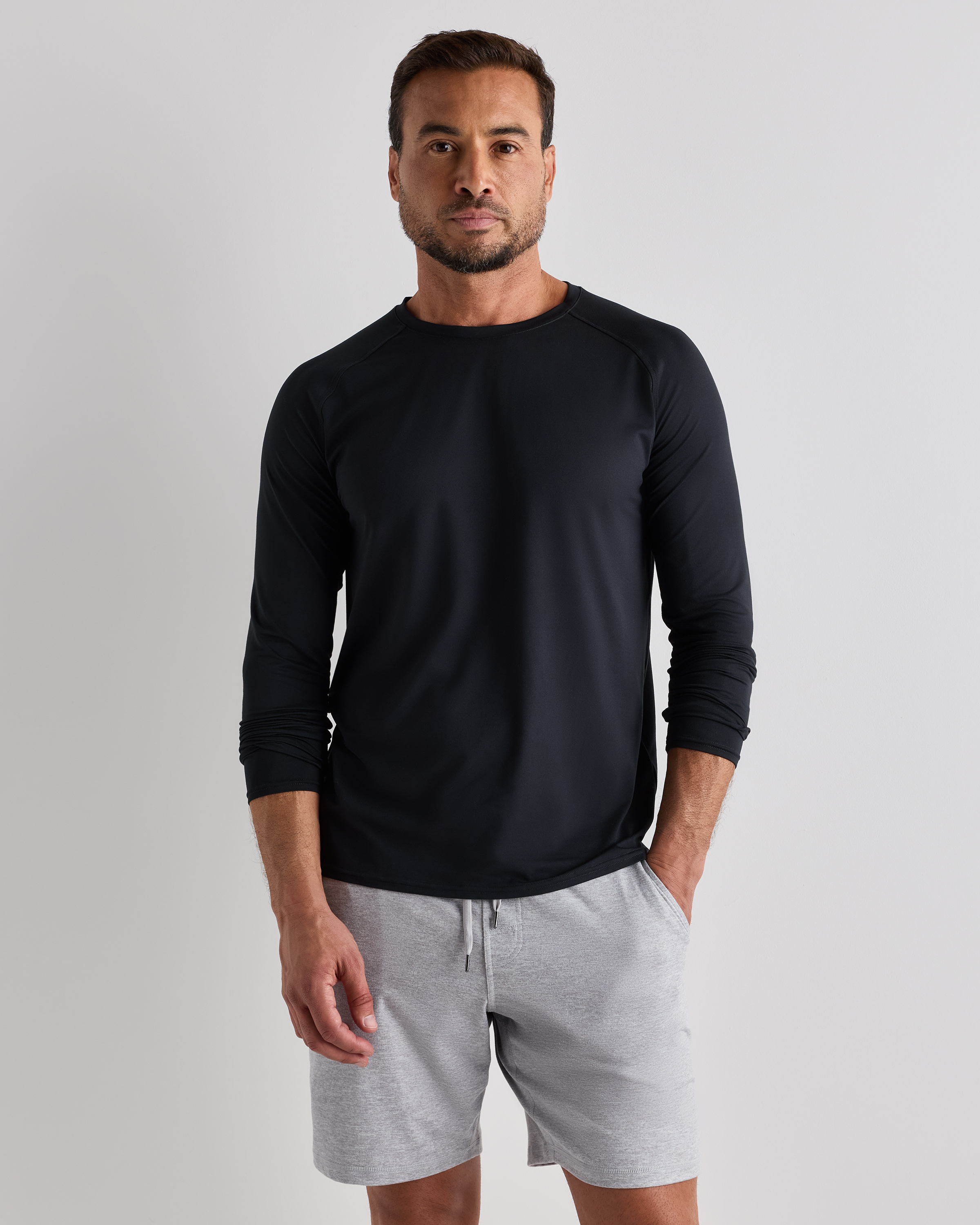 True Black Flowknit Breeze Performance Long Sleeve Tee
