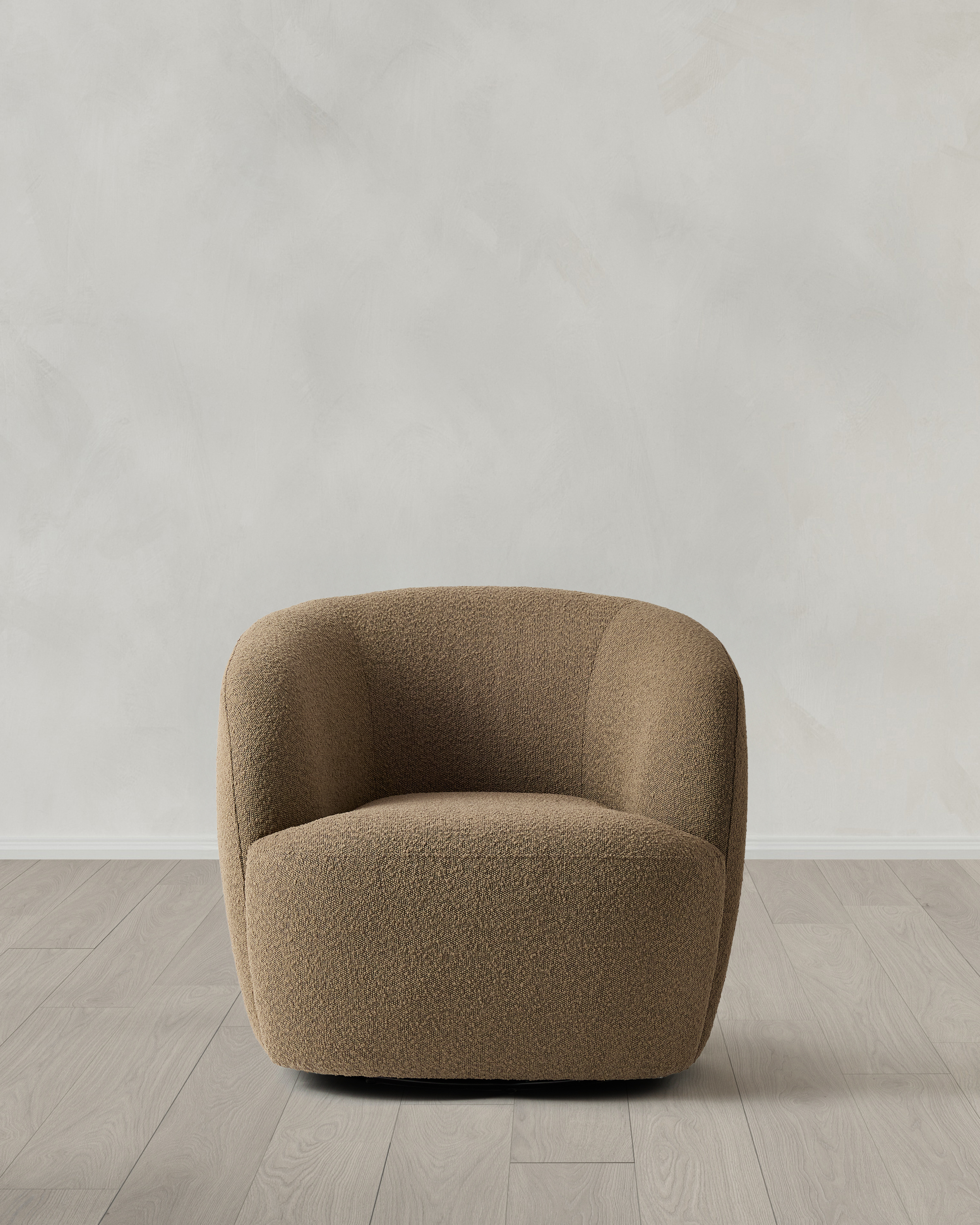 Mocha Fog Performance Boucle Swivel Chair