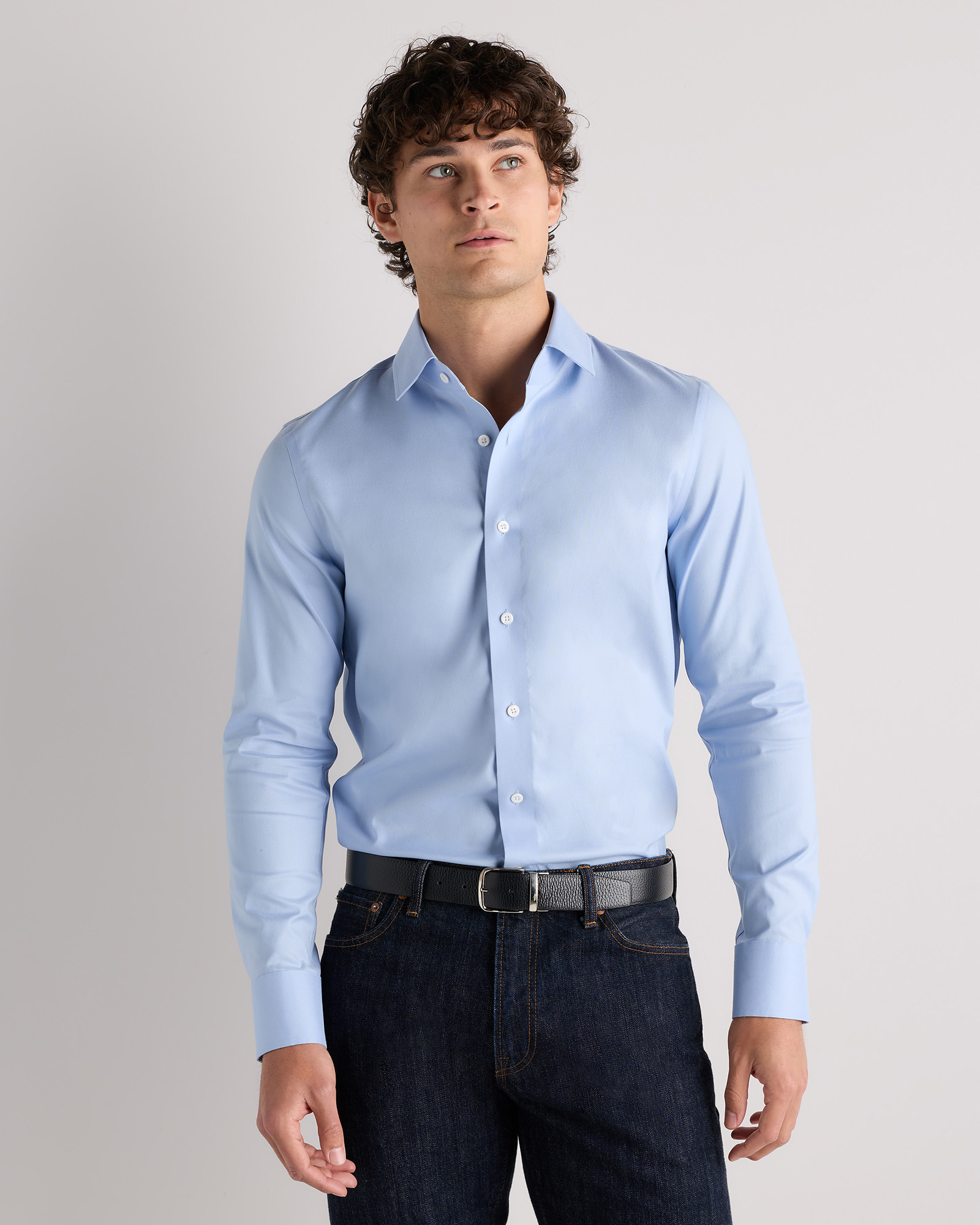 Pale Blue Organic Cotton Oxford Non-Iron Dress Shirt