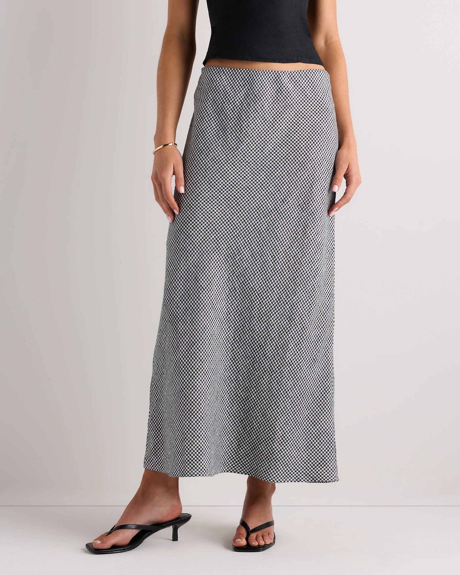 Quince 100% European Linen Midi Slip Skirt, 100% natural fabric skirts